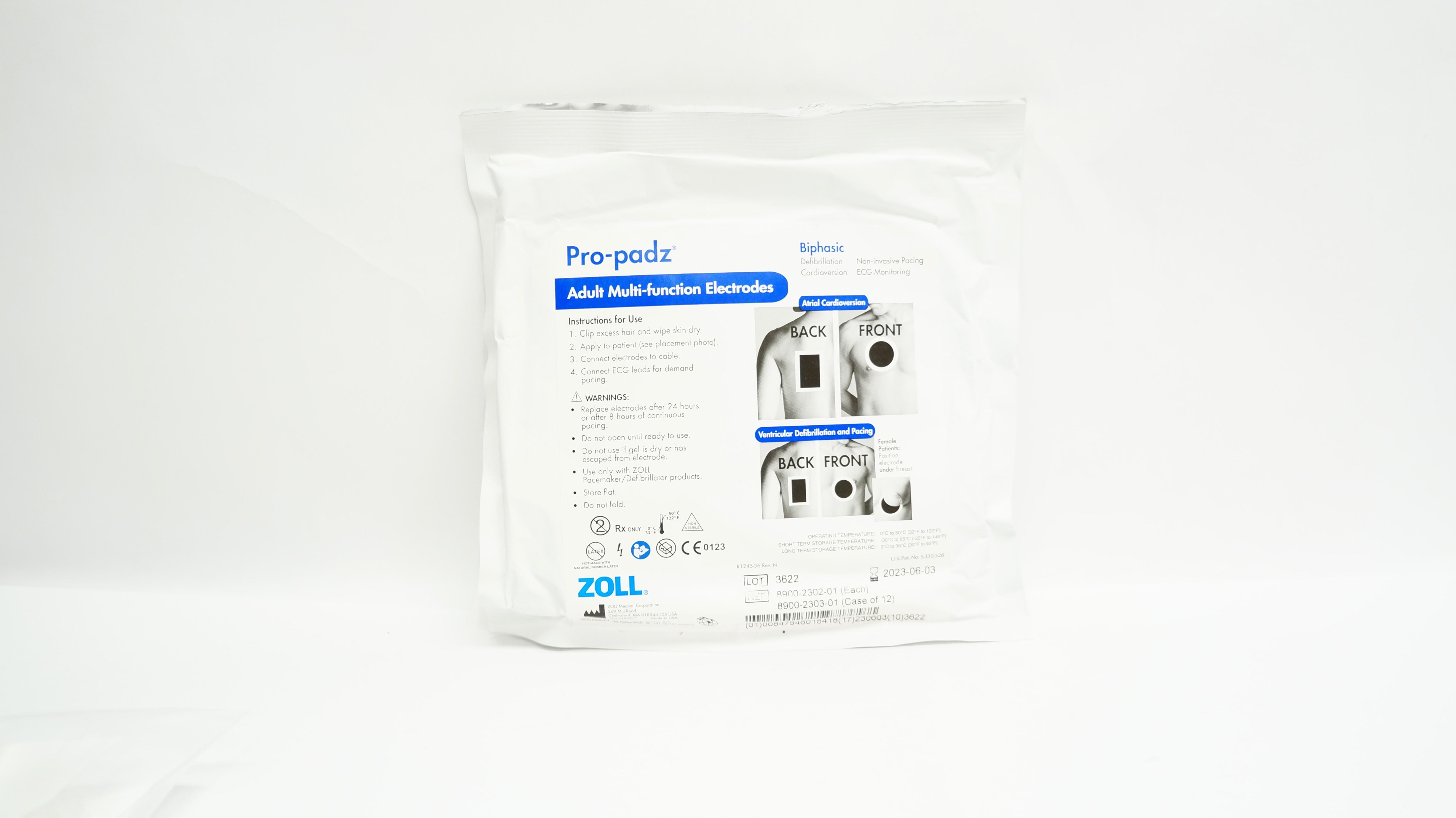 Zoll 8900-2302-01 Pro-Padz Adult Multi-Function Electrodes Biphasic (x)
