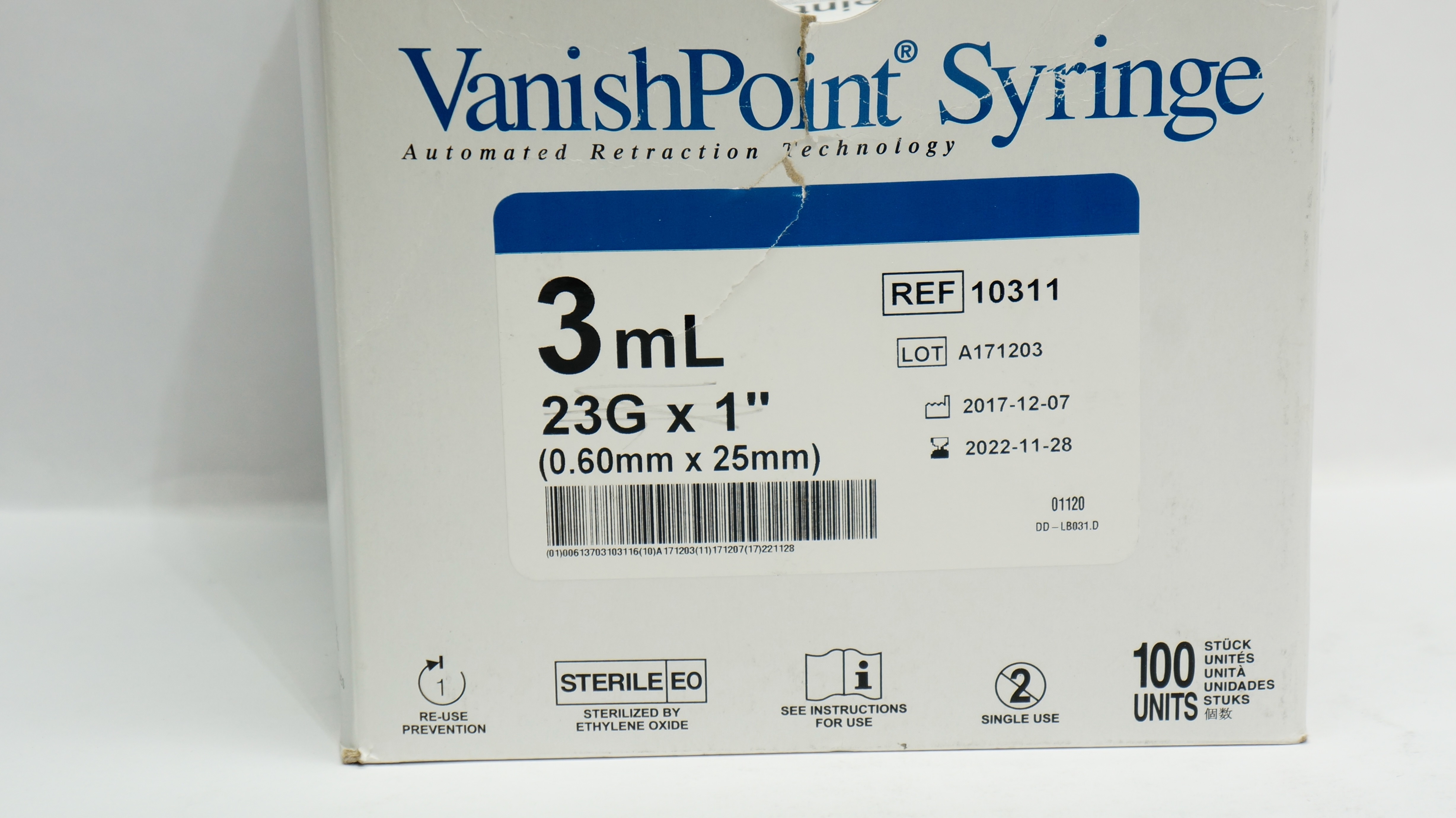 Retractable Technologies 10311 VanishPoint Syringe 3ml 23Gx1inch (x) - Box of 50