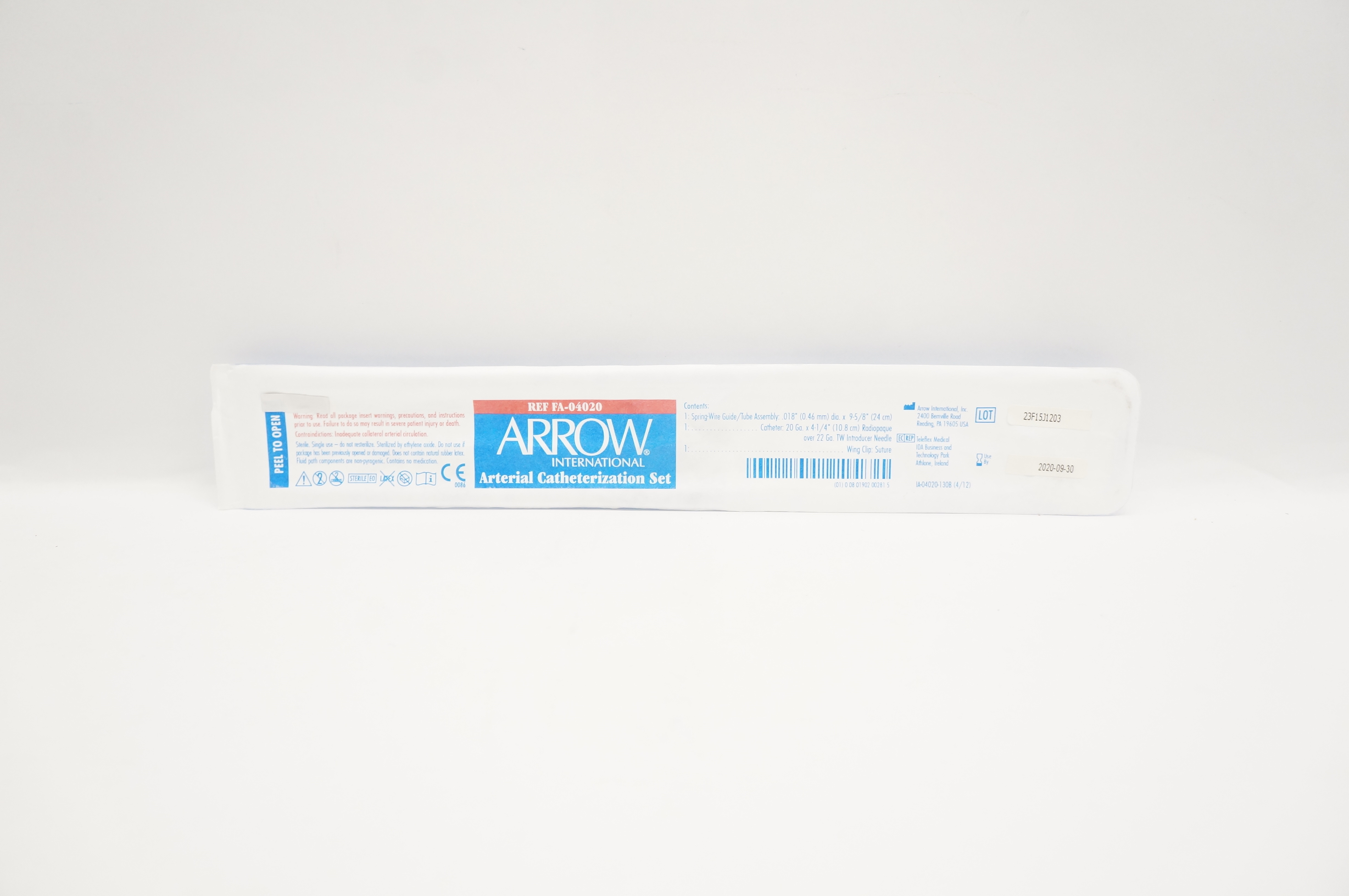 Arrow FA-04020 Arterial Catheterization Set 20 Ga. x 4-1/4inch (x)
