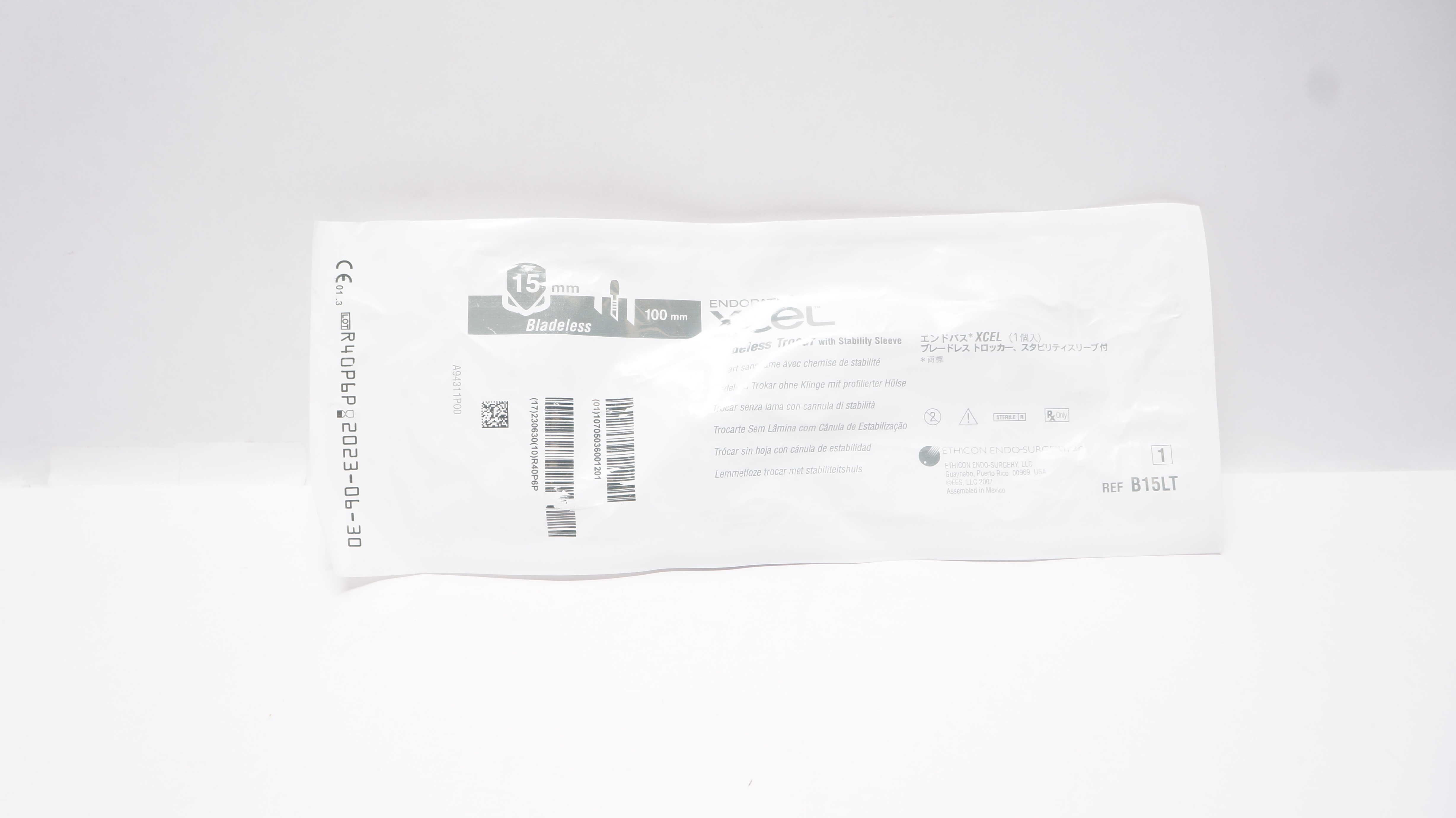 Ethicon B15LT Endopath Xcel Bladeless Trocar w/Stability Sleeve 15 x100mm (x)