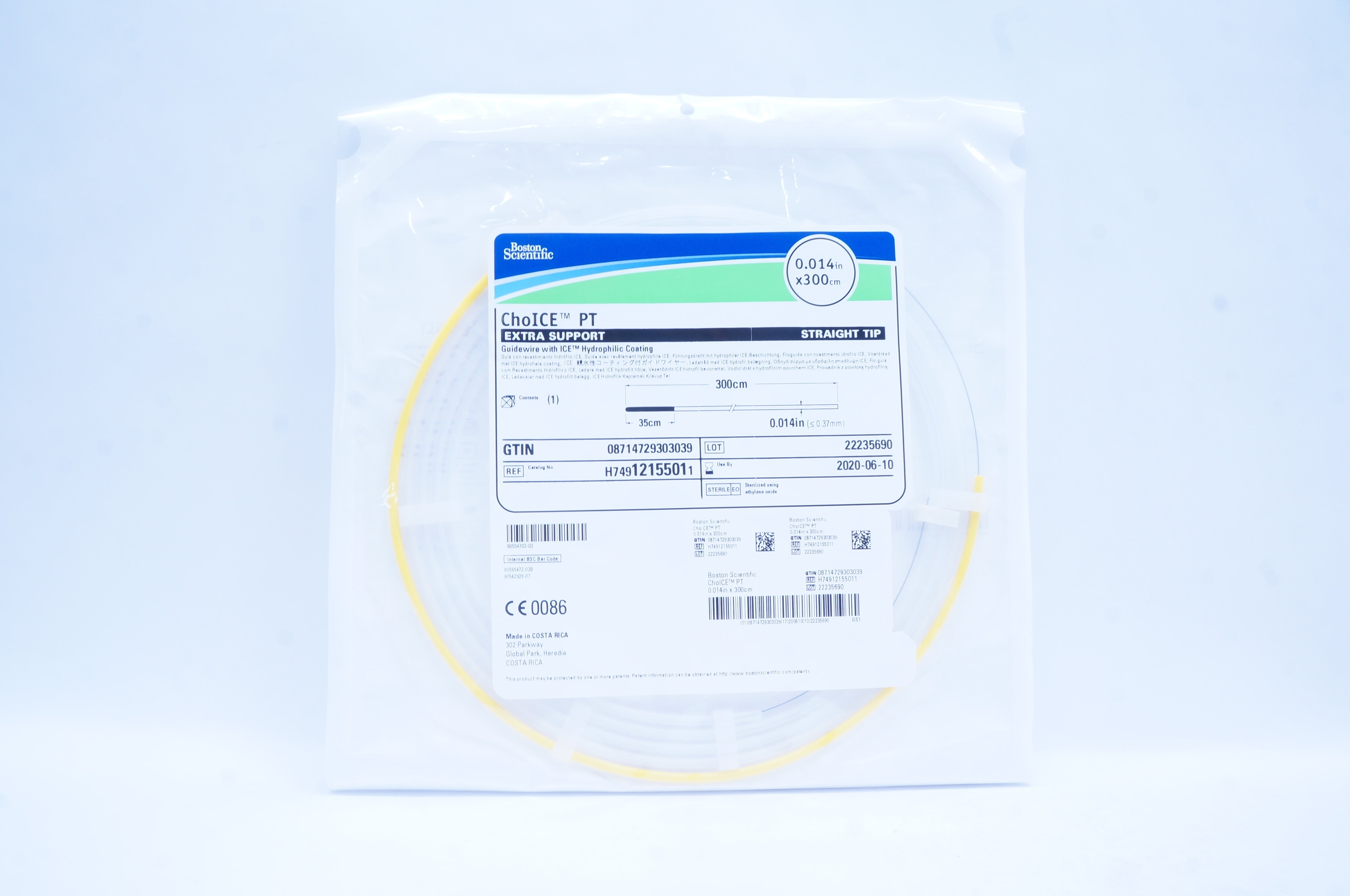 Boston Scientific H74912155011 Choice PT Guidewire Straight Tip 0.014inx300cm(x)