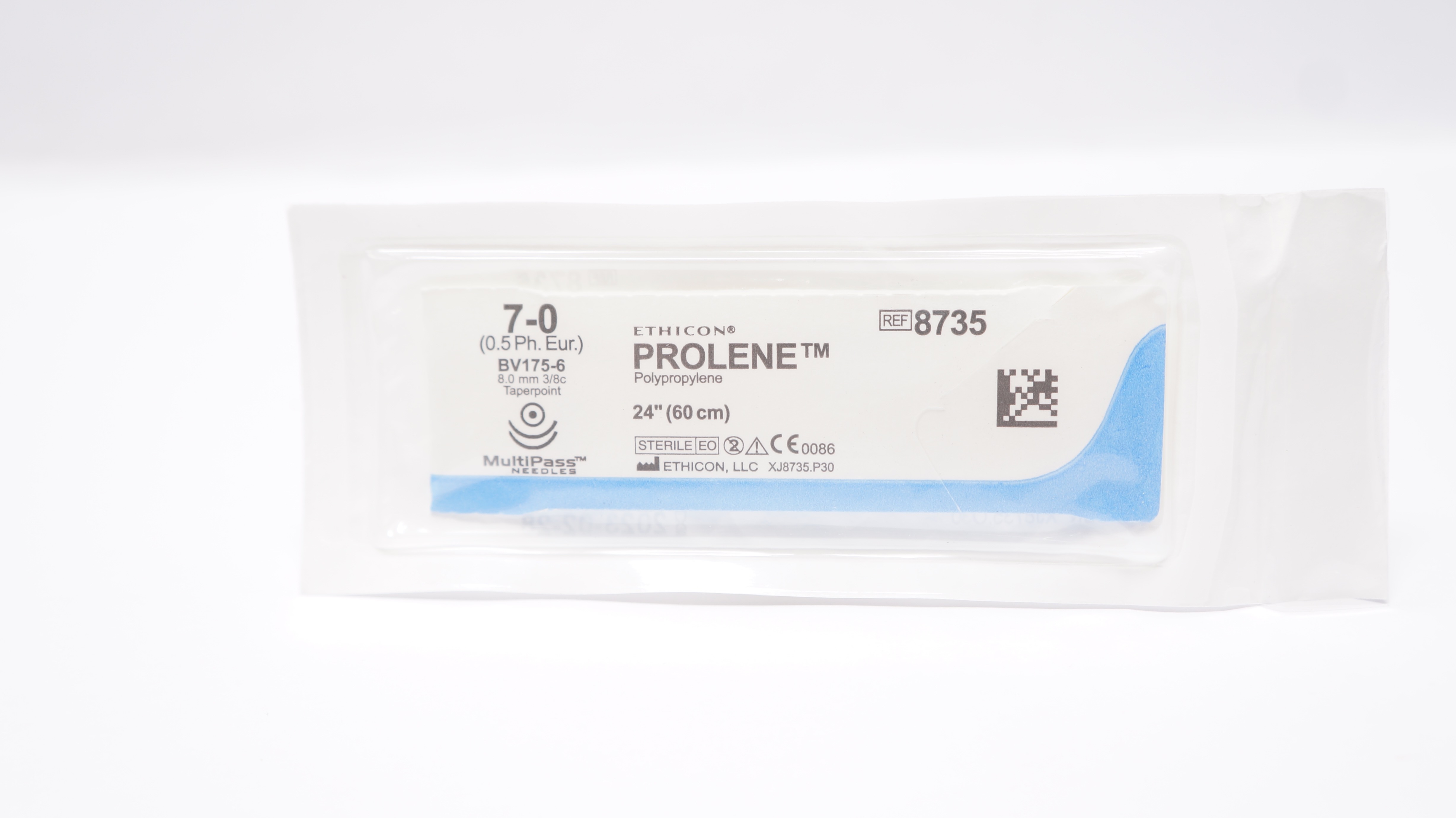 Ethicon 8735 7-0 Prolene PolypropyleneStre BV175-6 8mm 3/8c Taperpoint 24inch(x)