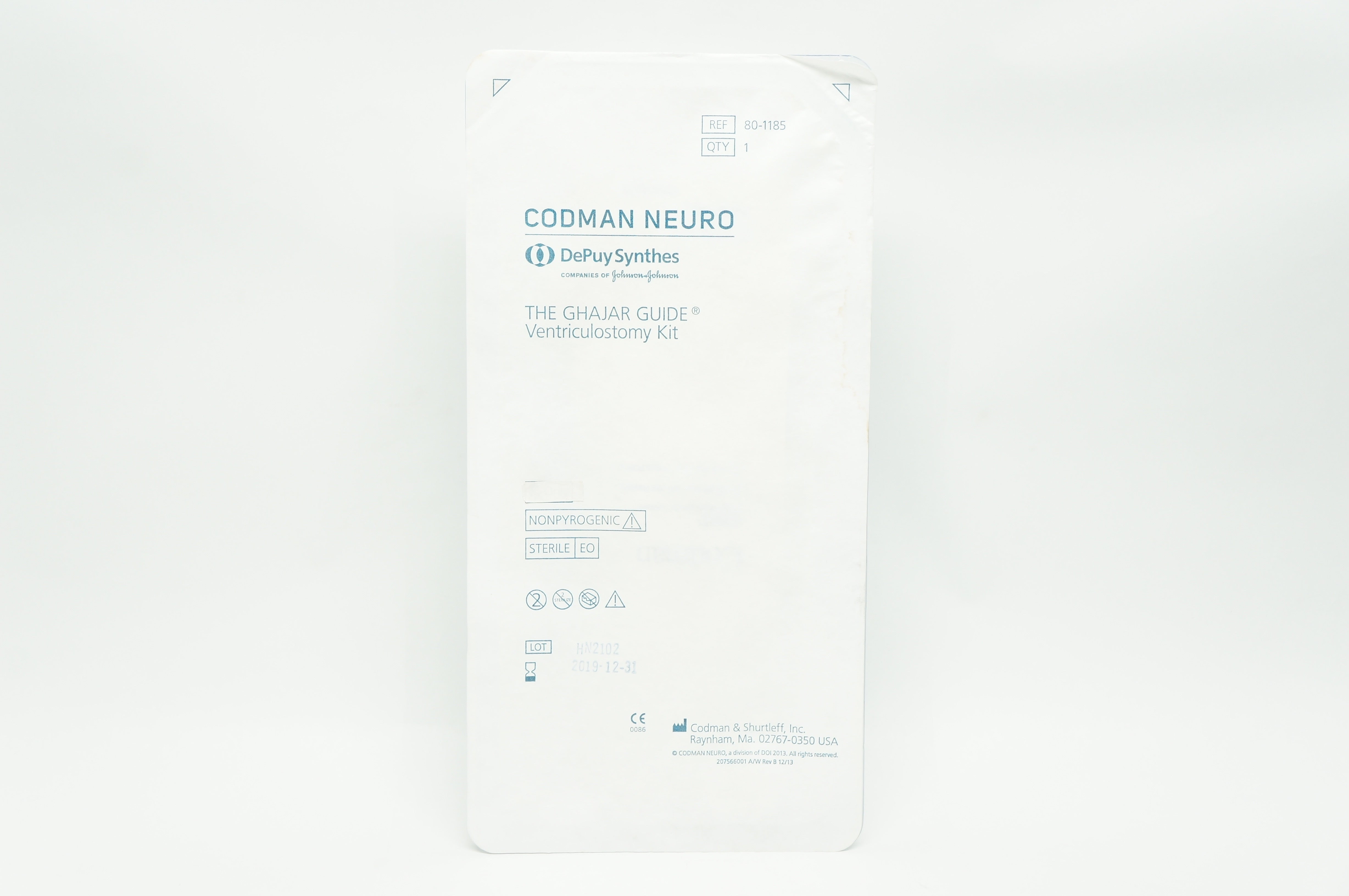 Codman Neuro 80-1185 DePuy Synthes The Ghajar Guide Ventriculostomy Kit (x)