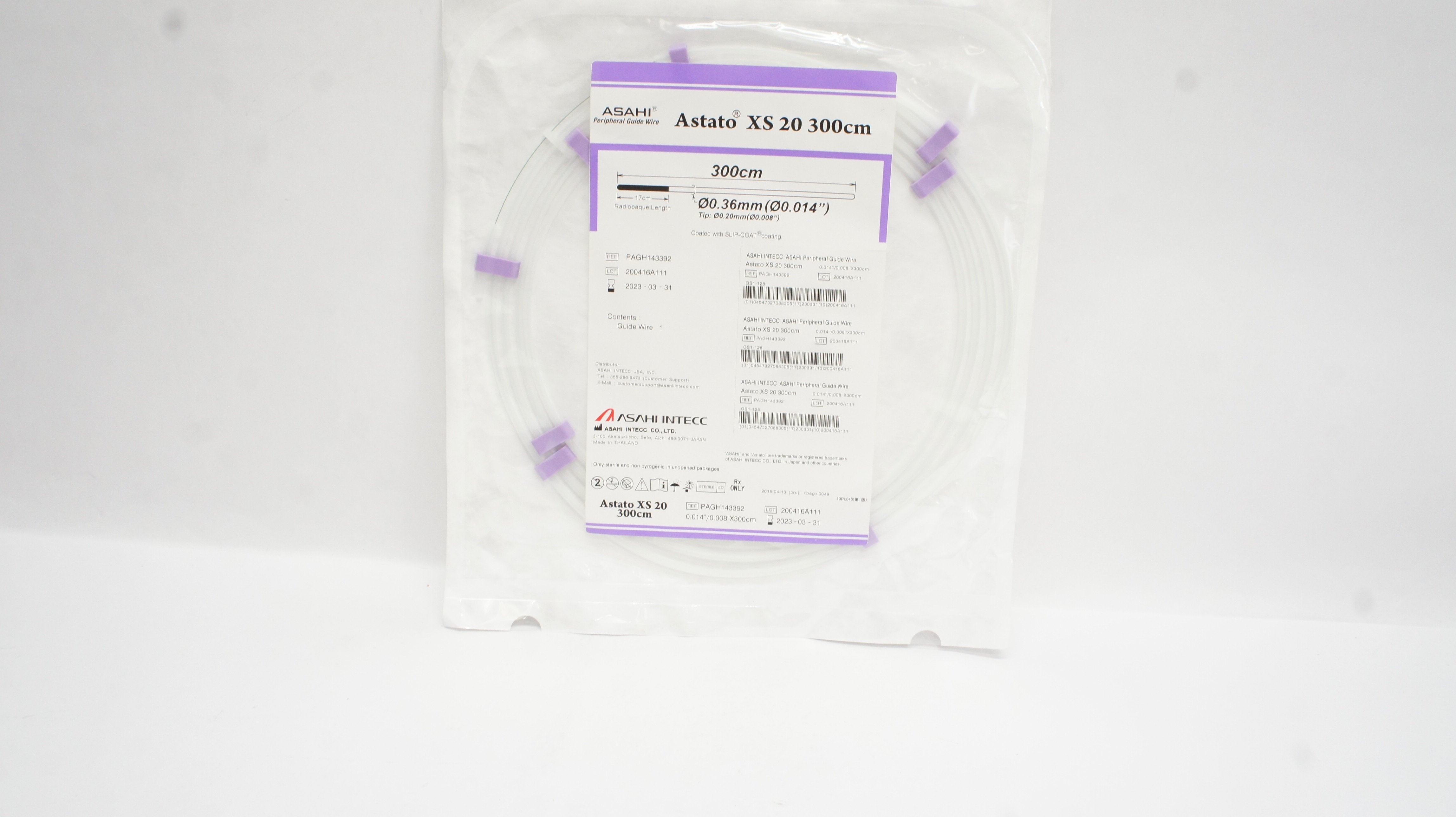ASAHI INTECC PAGH143392 Astato XS Peripheral Guide Wire 0.014inch x 300cm (x)