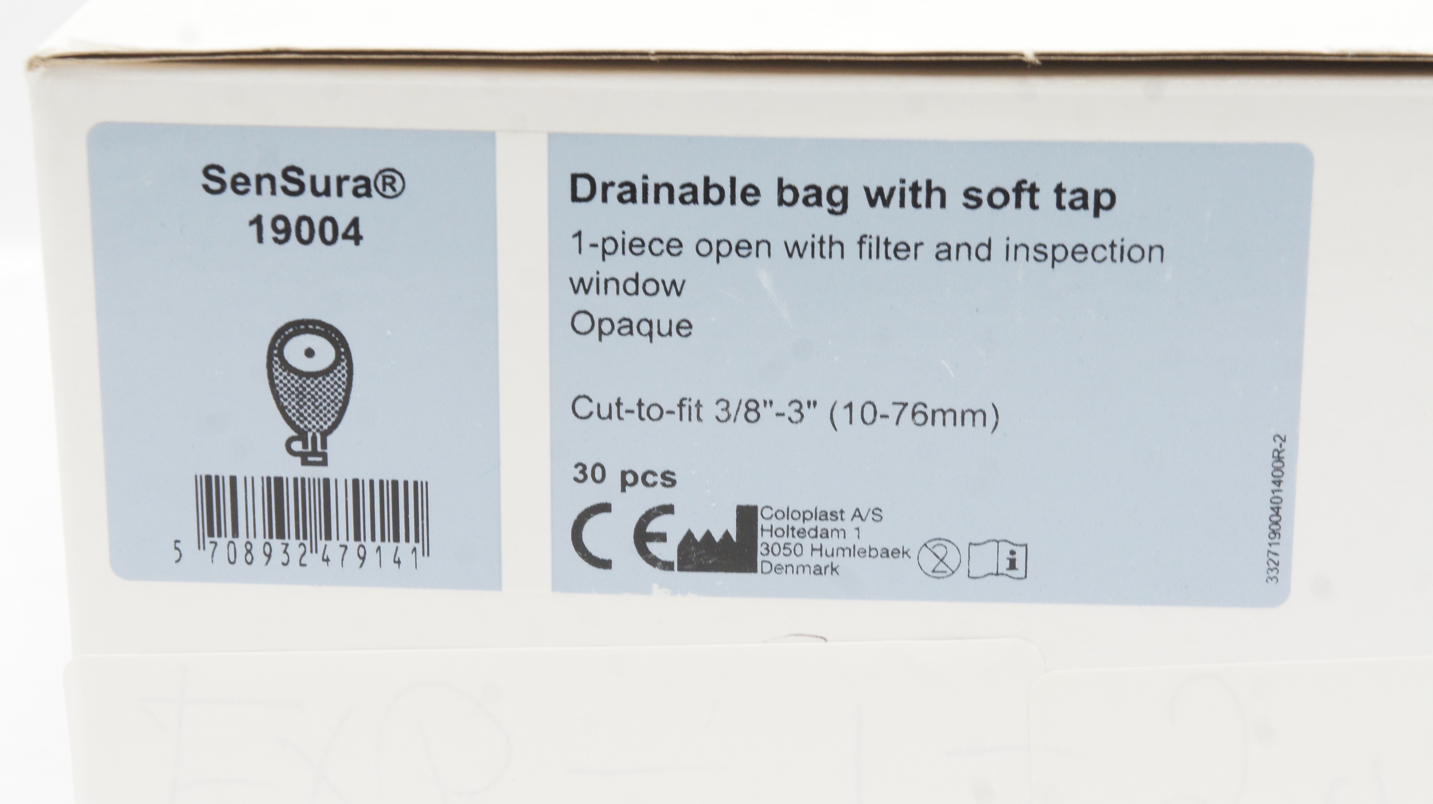 Coloplast 19004 Sensura Drainable Bag W/Soft Tap (x) - Box of 30