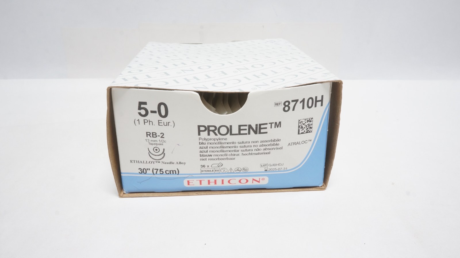 ETHICON 8710H PROLENE 5-0 Sutures RB-2 30" Blue - Box of 21