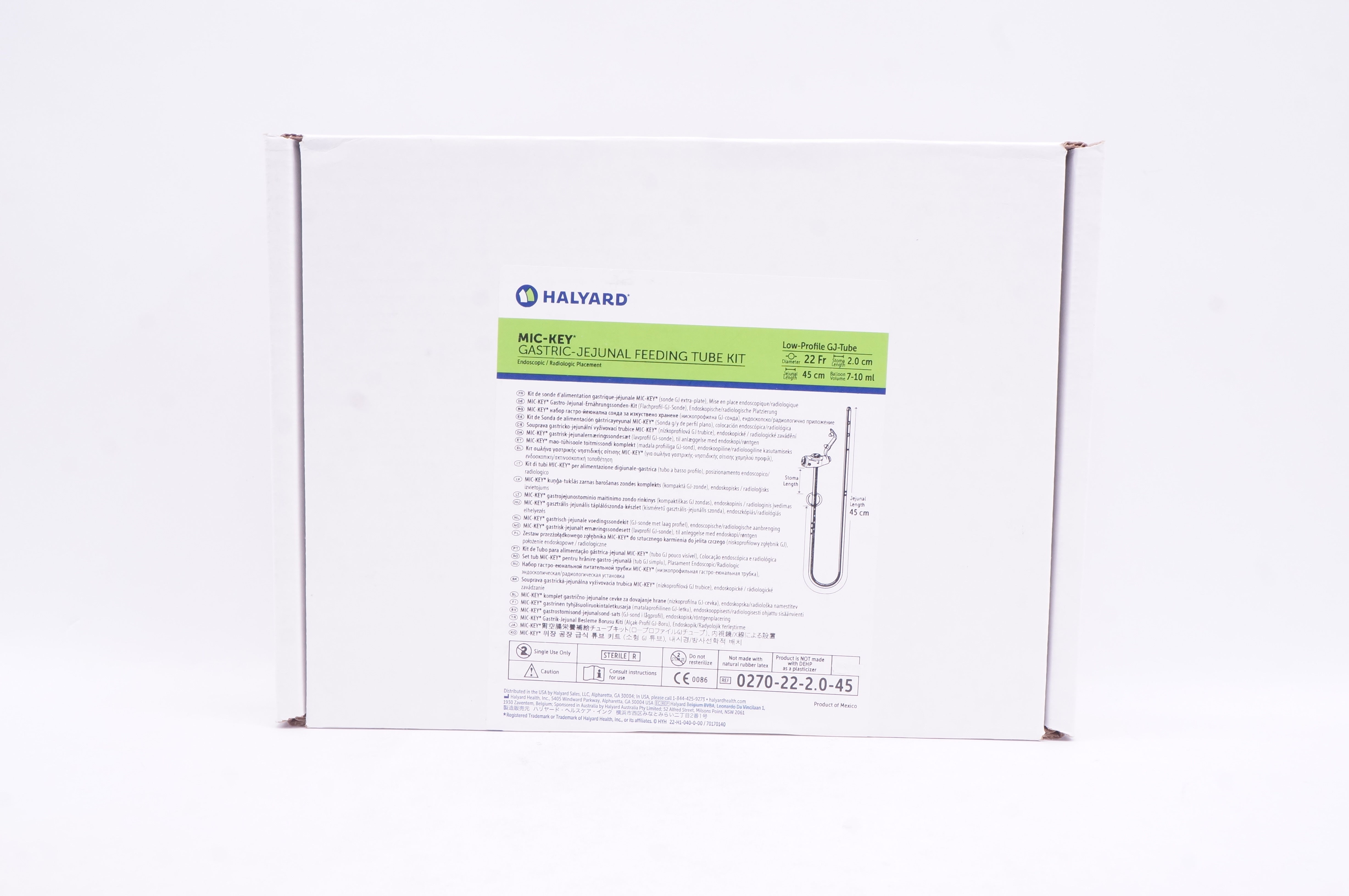 Halyard 0270-22-2.0-45 Mic-Key Gastric-Jejunal Feeding Tube Kit 22Fr (x)