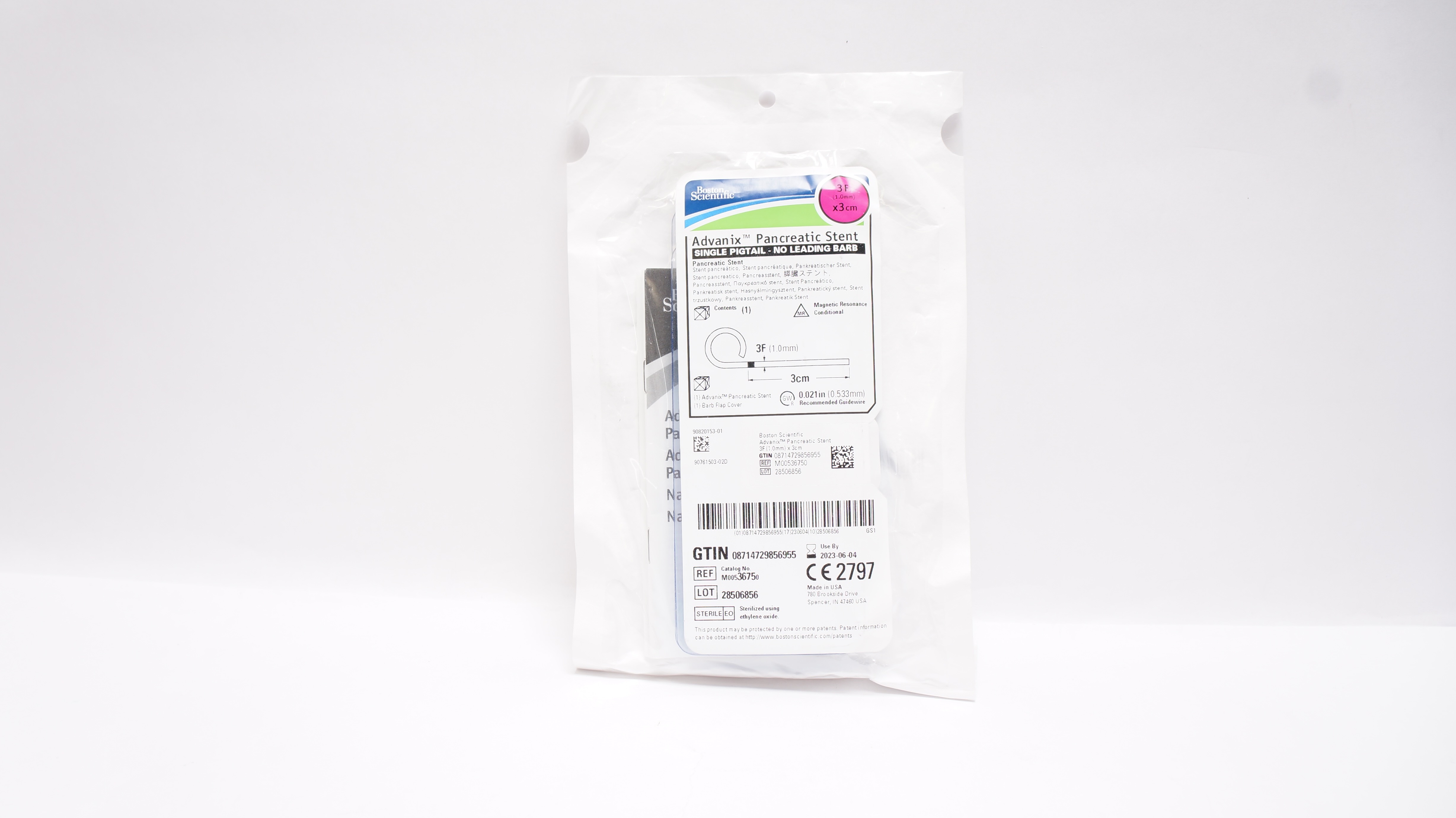 Boston Scientific 3675 Advanix Pancreatic Stnt. 3F x 3cm (x)