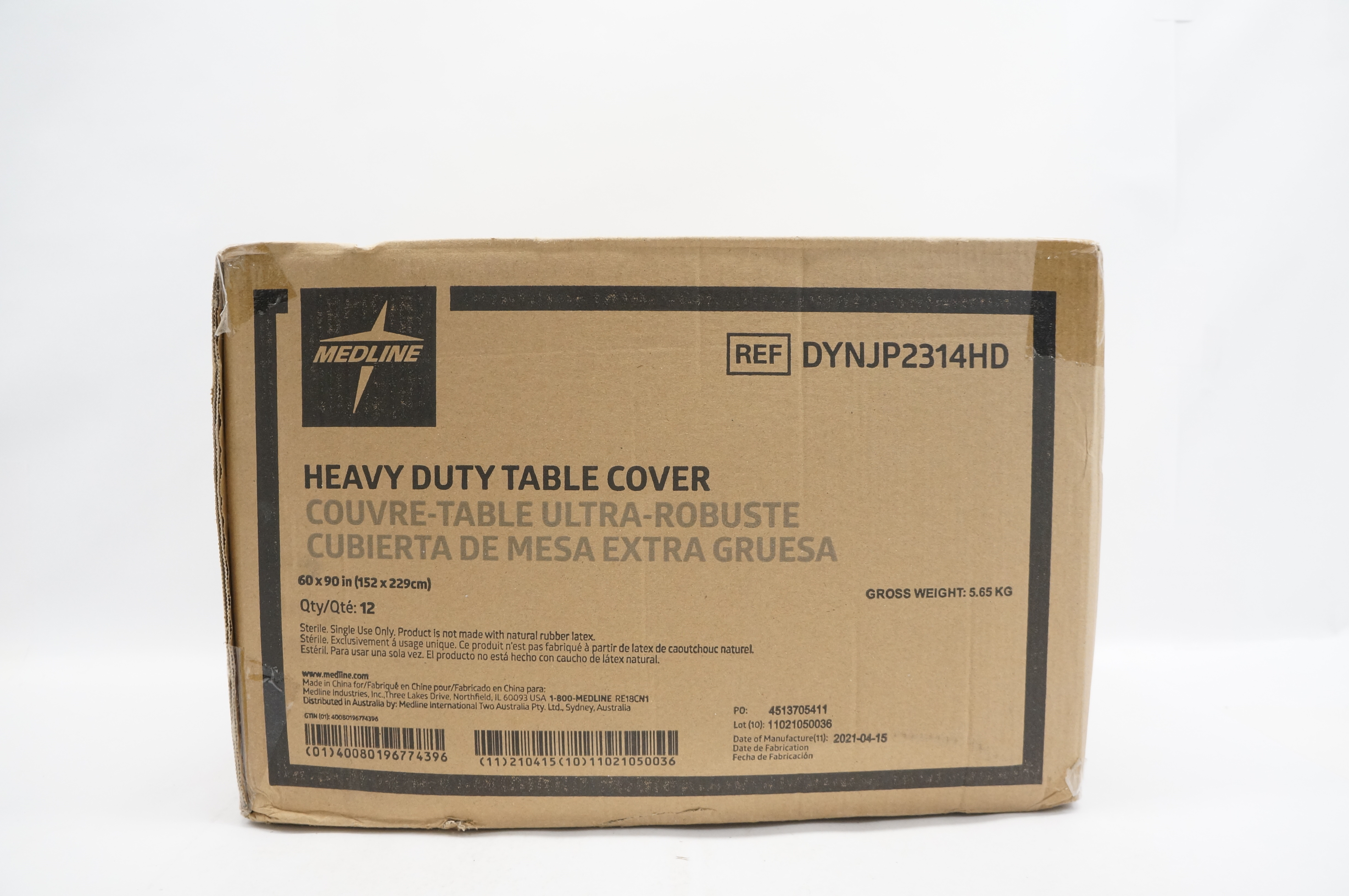 Medline DYNJP2314HD Heavy Duty Table Cover 60 x 90 inch - Box of 12