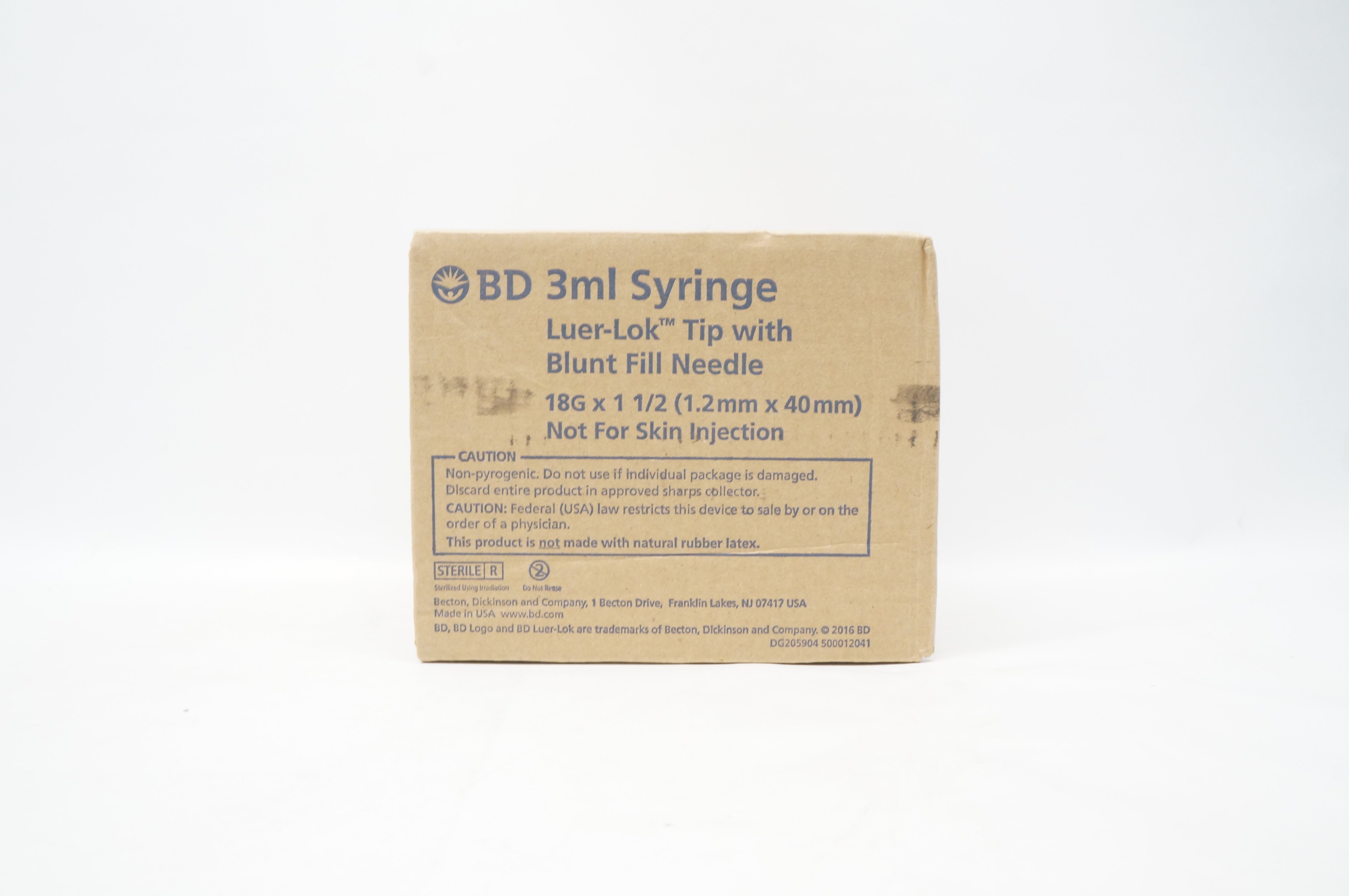 BD 305060 Luer-Lok Tip Syringe 3ml - Case of 100