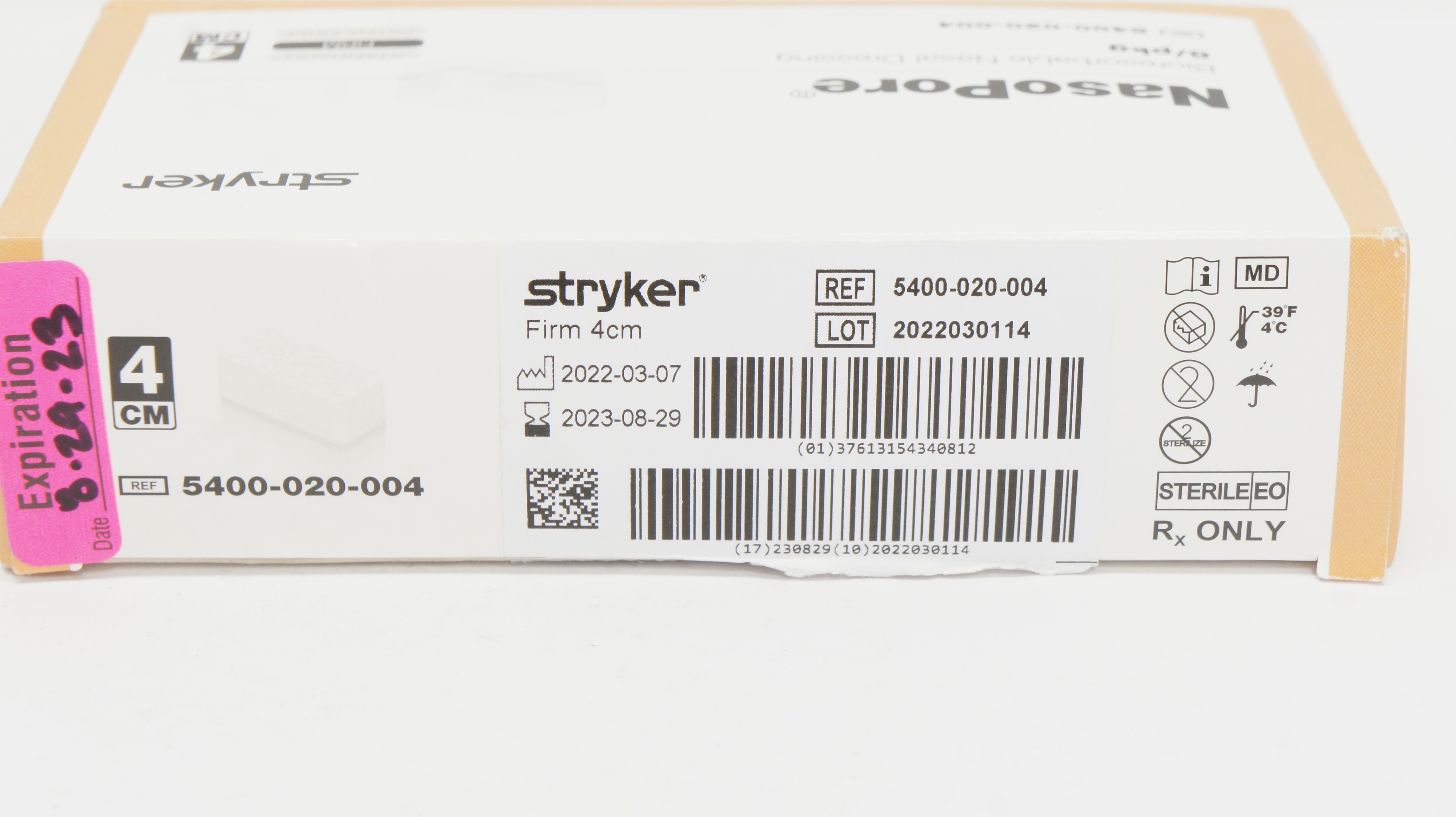 Stryker 5400-020-004 NasoPore Bioresorbable Nasal Dressing 4cm (x