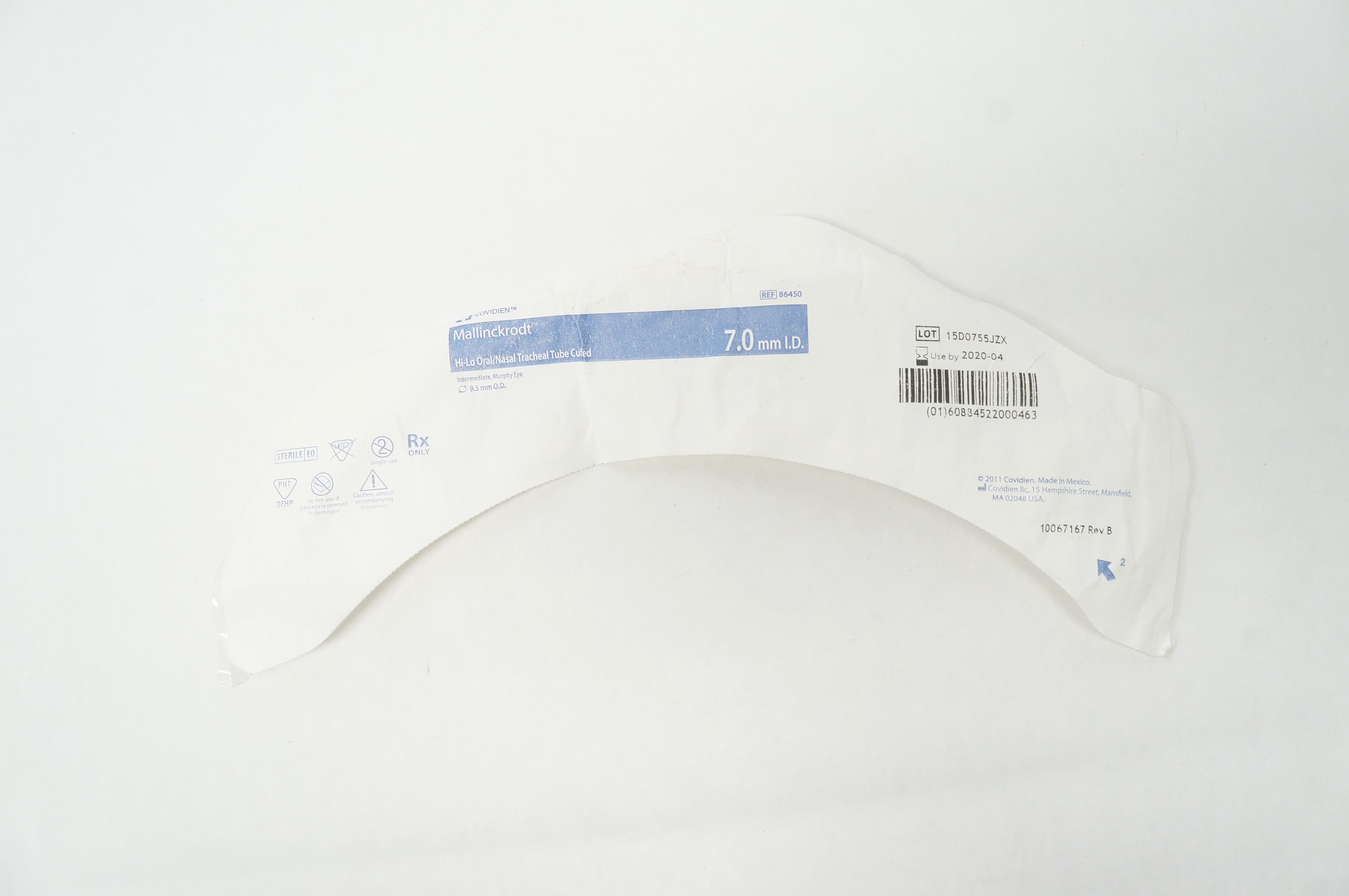 Covidien 86450 Mallinckrodt Oral/Nazal Tracheal Tube Cuffed 7.0mm ID 9.5mm OD(x)