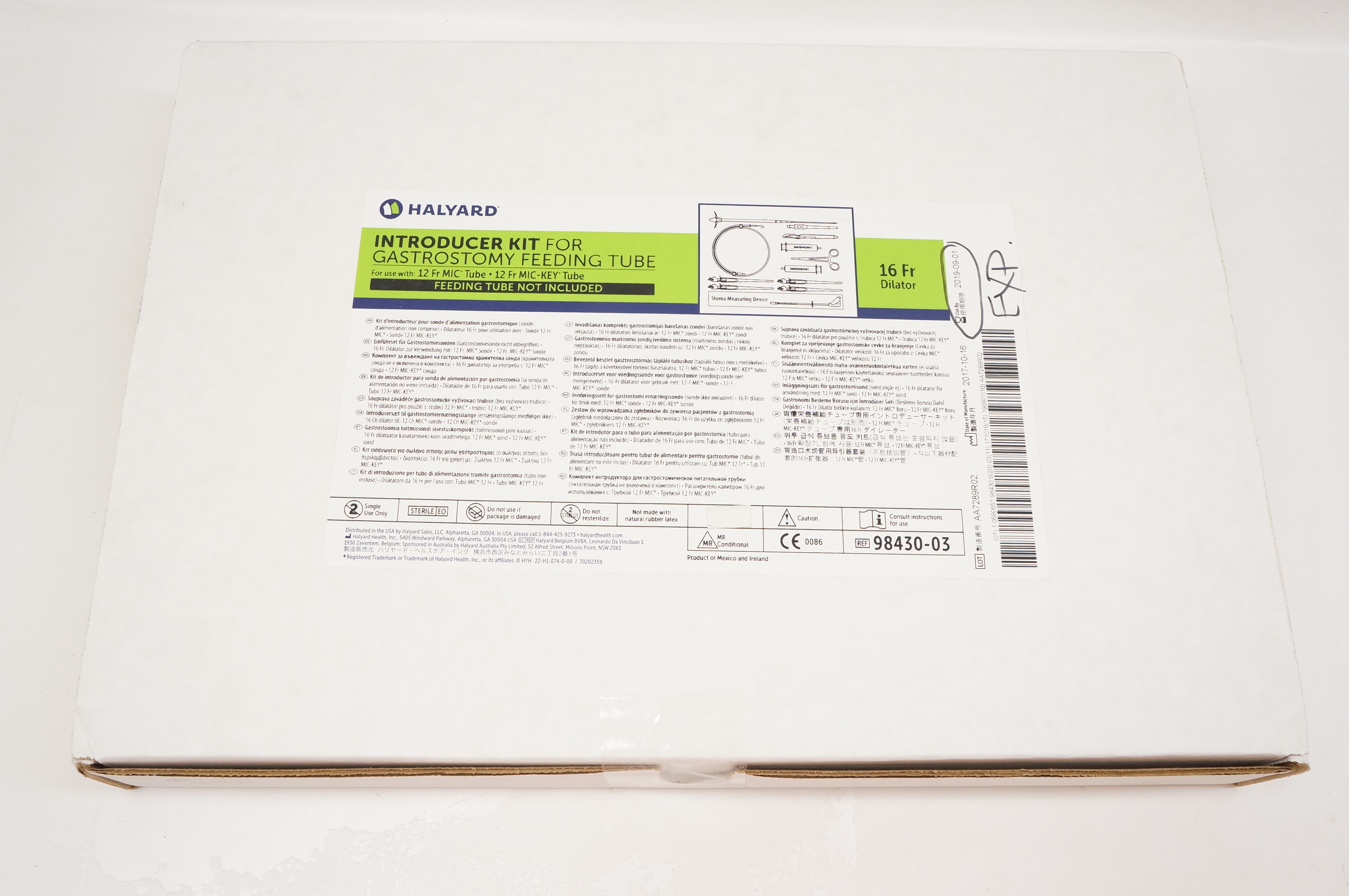 Halyard 98430-03 Introducer Kit For Gastrostomy Feeding Tube 16Fr. (x)