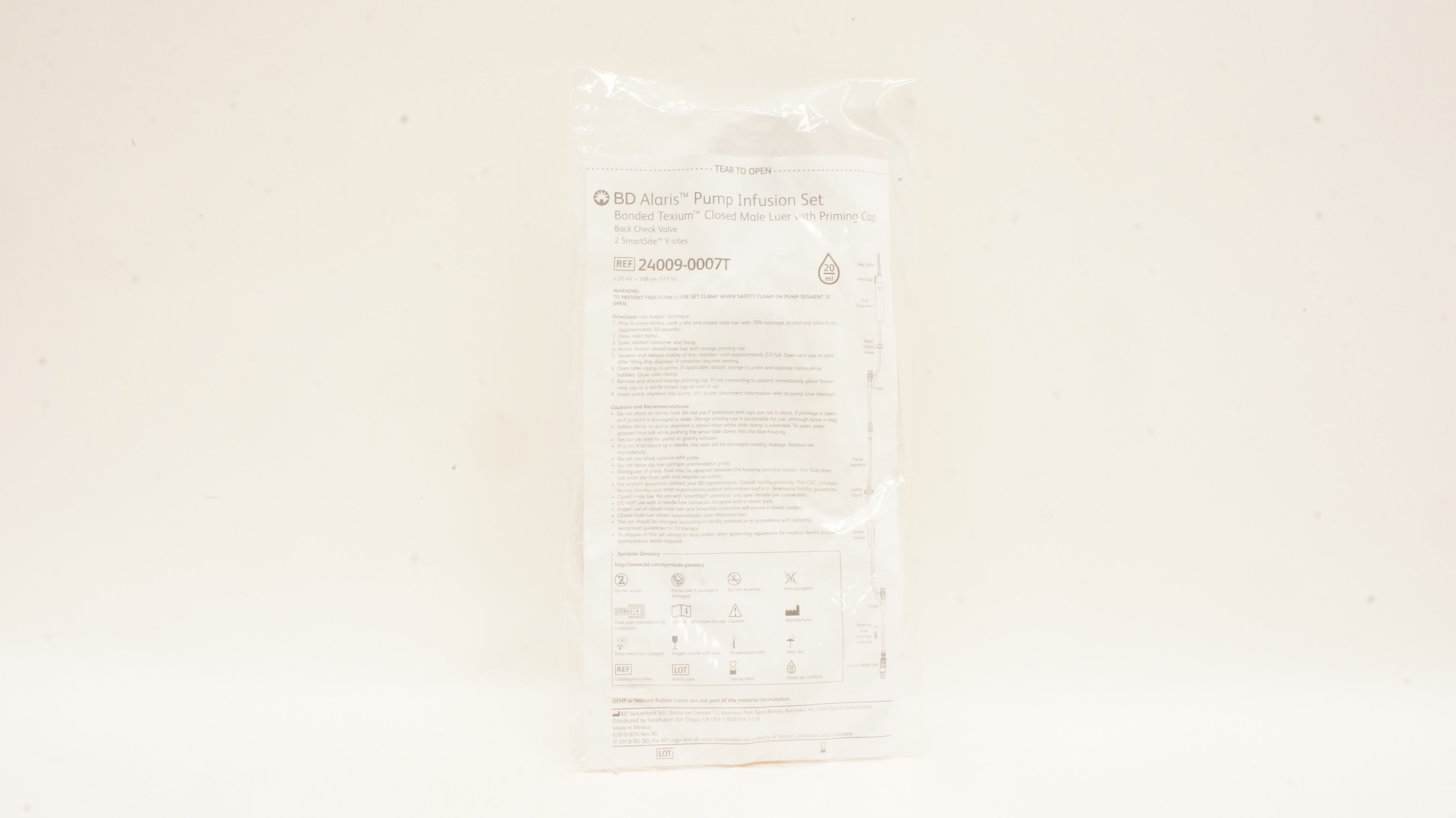 BD 24009-0007T Alaris Pump Infusion Set 117inch x 20 ml