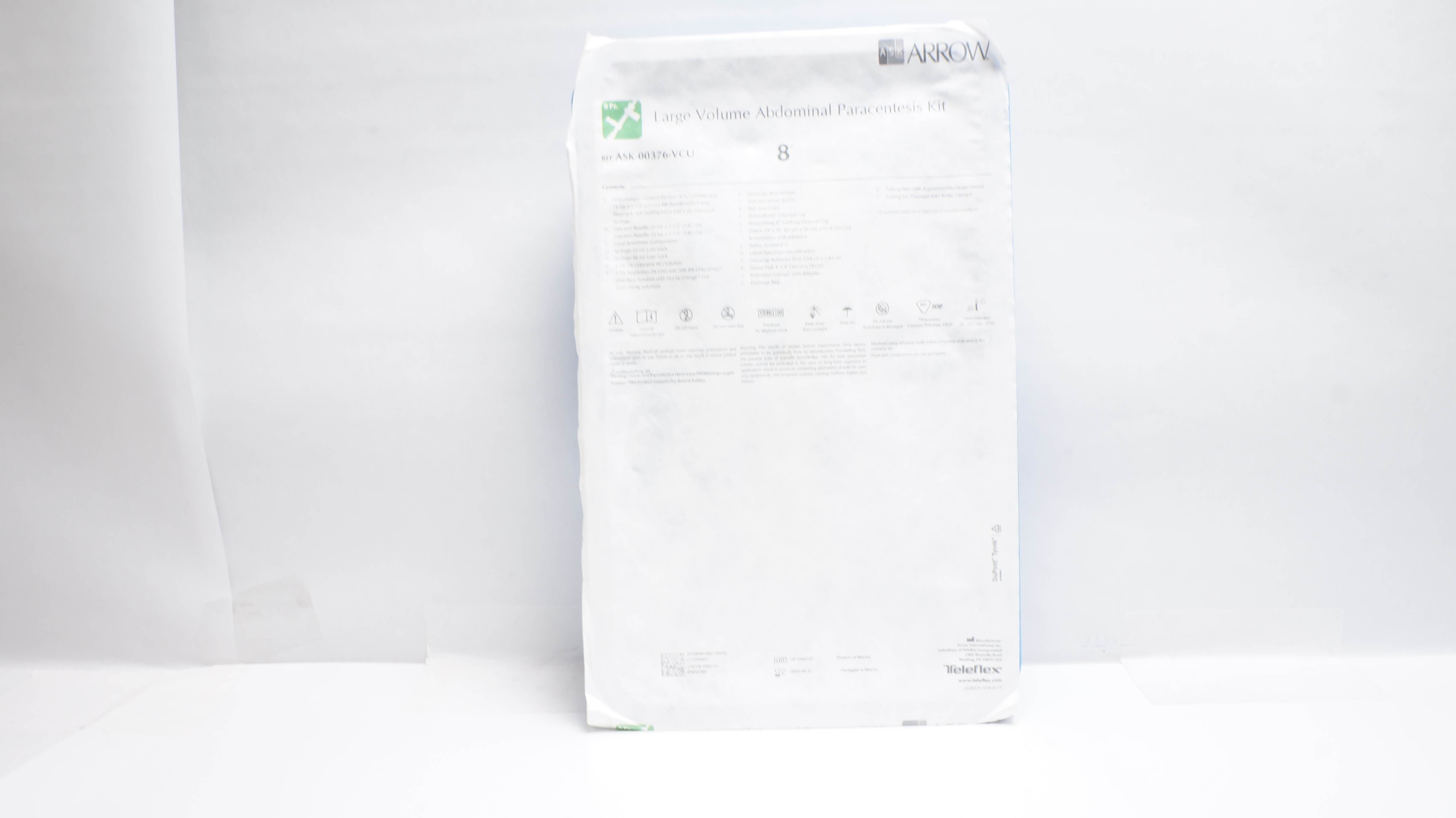 Arrow ASK-00376-VCU Large Volume Abdominal Pracentesis Kit 8Fr (x)