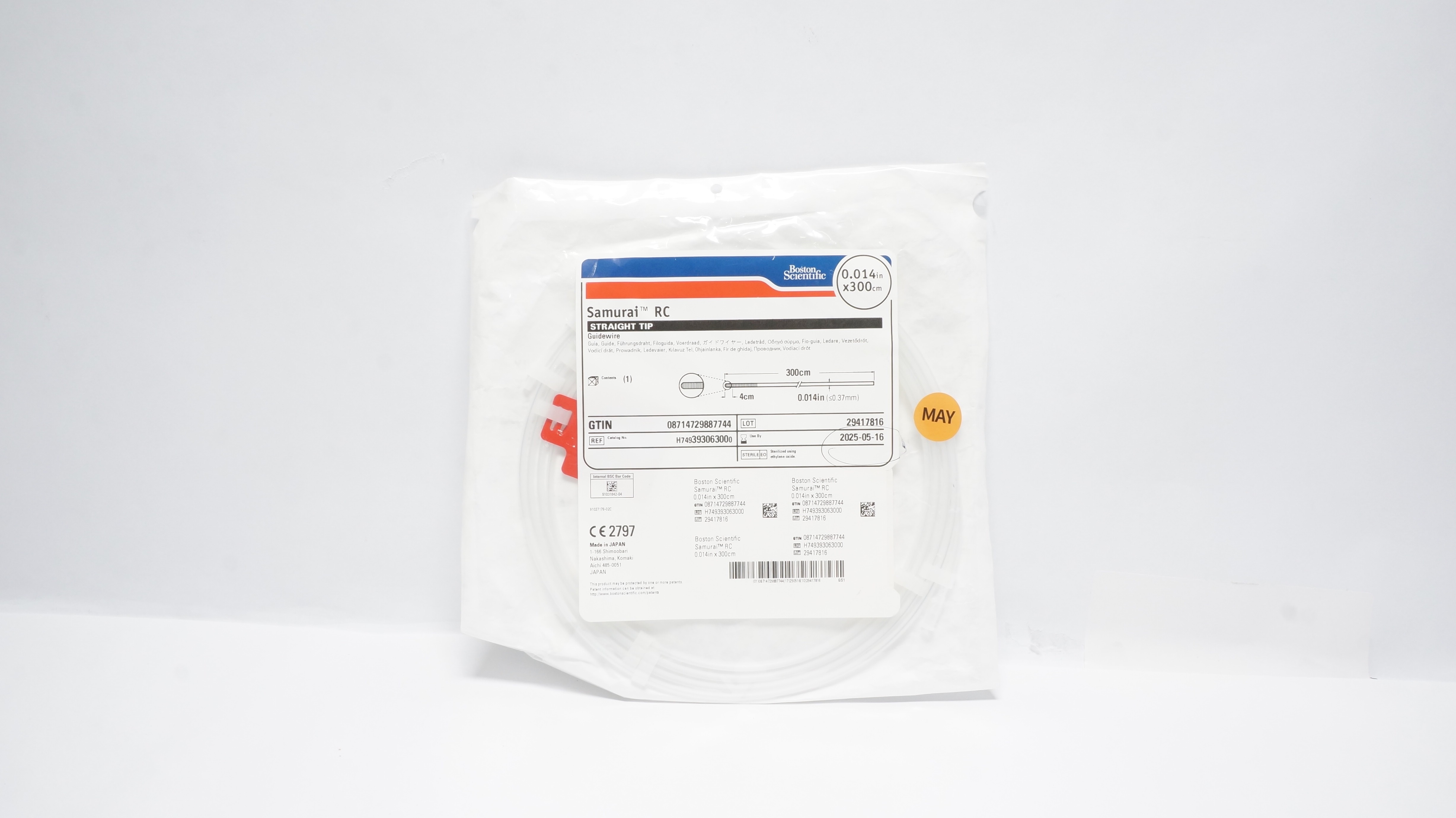 Boston Scientific 39306300 Samurai RC Guidewire 0.014inch x 300cm (x)