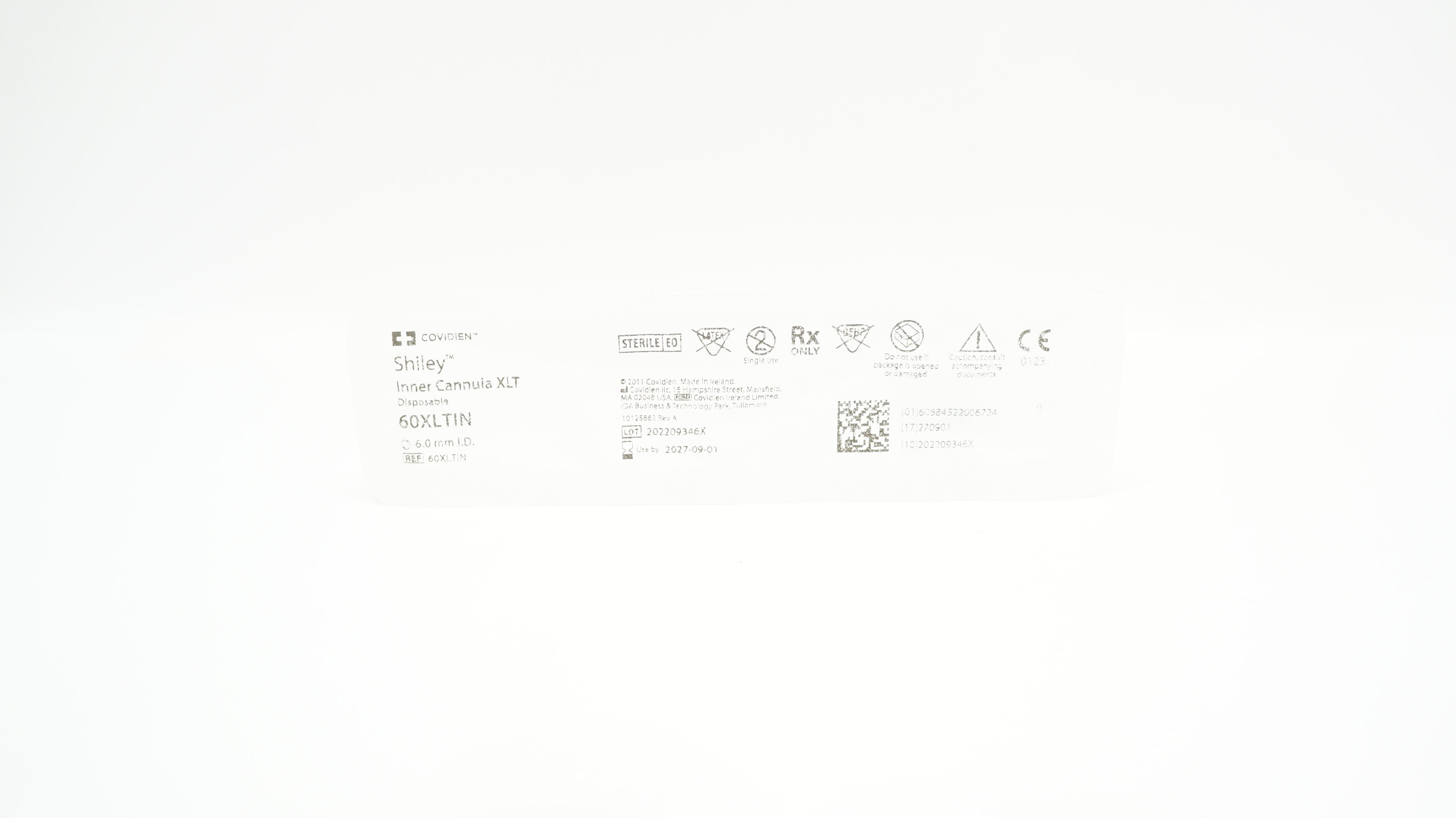Covidien 60XLTIN Shiley Inner Cannula XLT Disposable 6.0mm ID