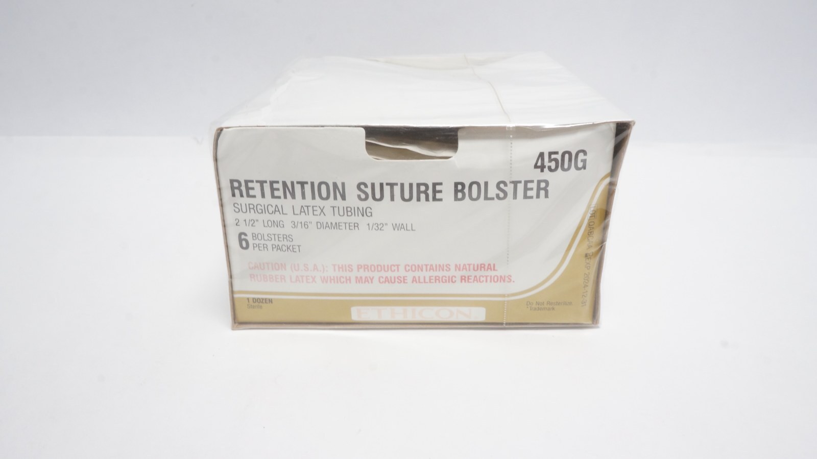 Ethicon 450G Retention Suture Bolster 2 1/2" Surgical Latex Tubing