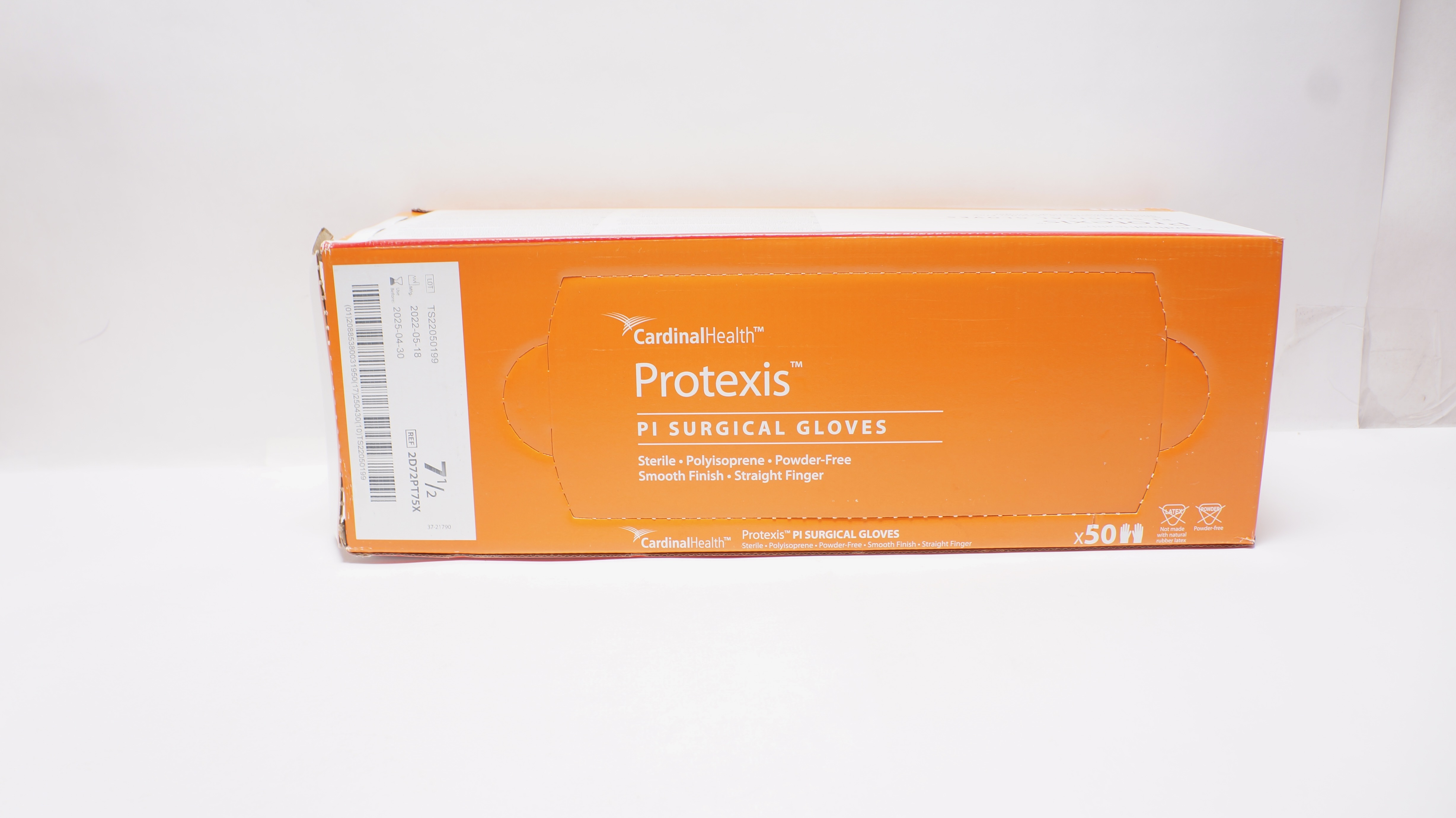 Cardinal Health 2D72PT75X Protexis PI Surgical Gloves Size 7-1/2 - Box of 50