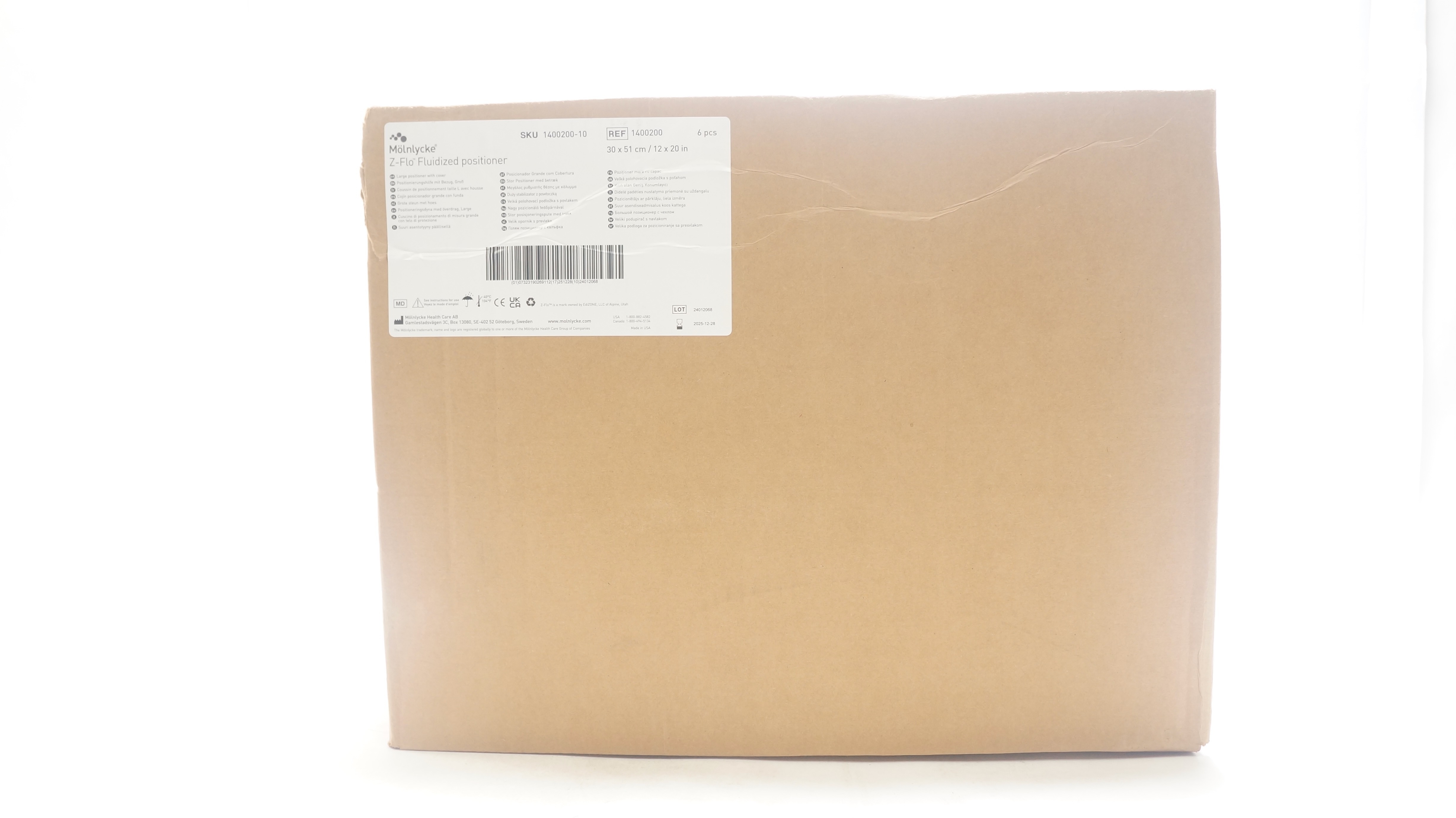 Molnlycke Healthcare 1400200 Z-Flo Large Positioner W/Cover 12in x 20in-Box of 6