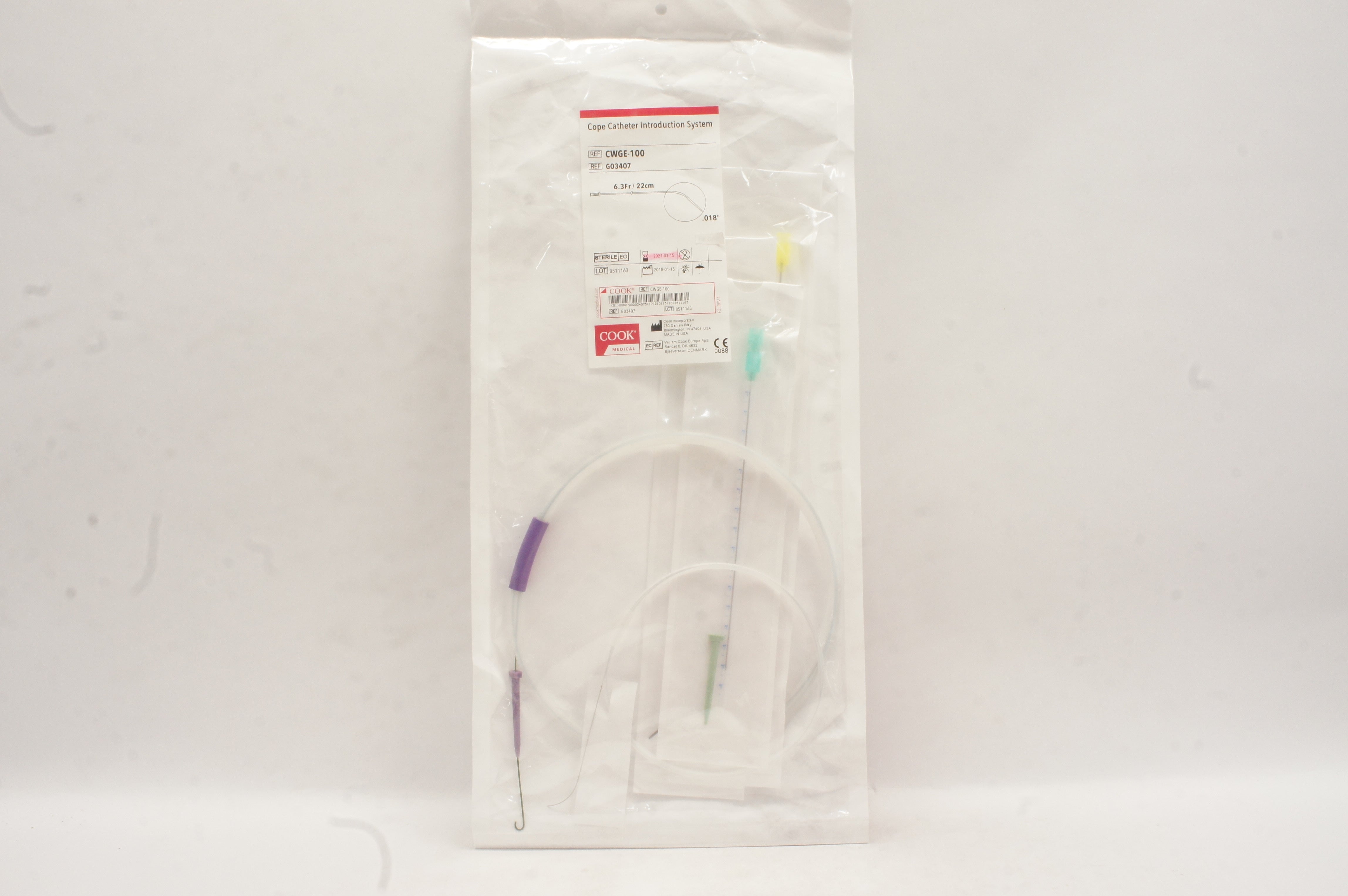 Cook Medical G03407 Cope Catheter Introduction System 6.3Fr/22cm .018inch (x)