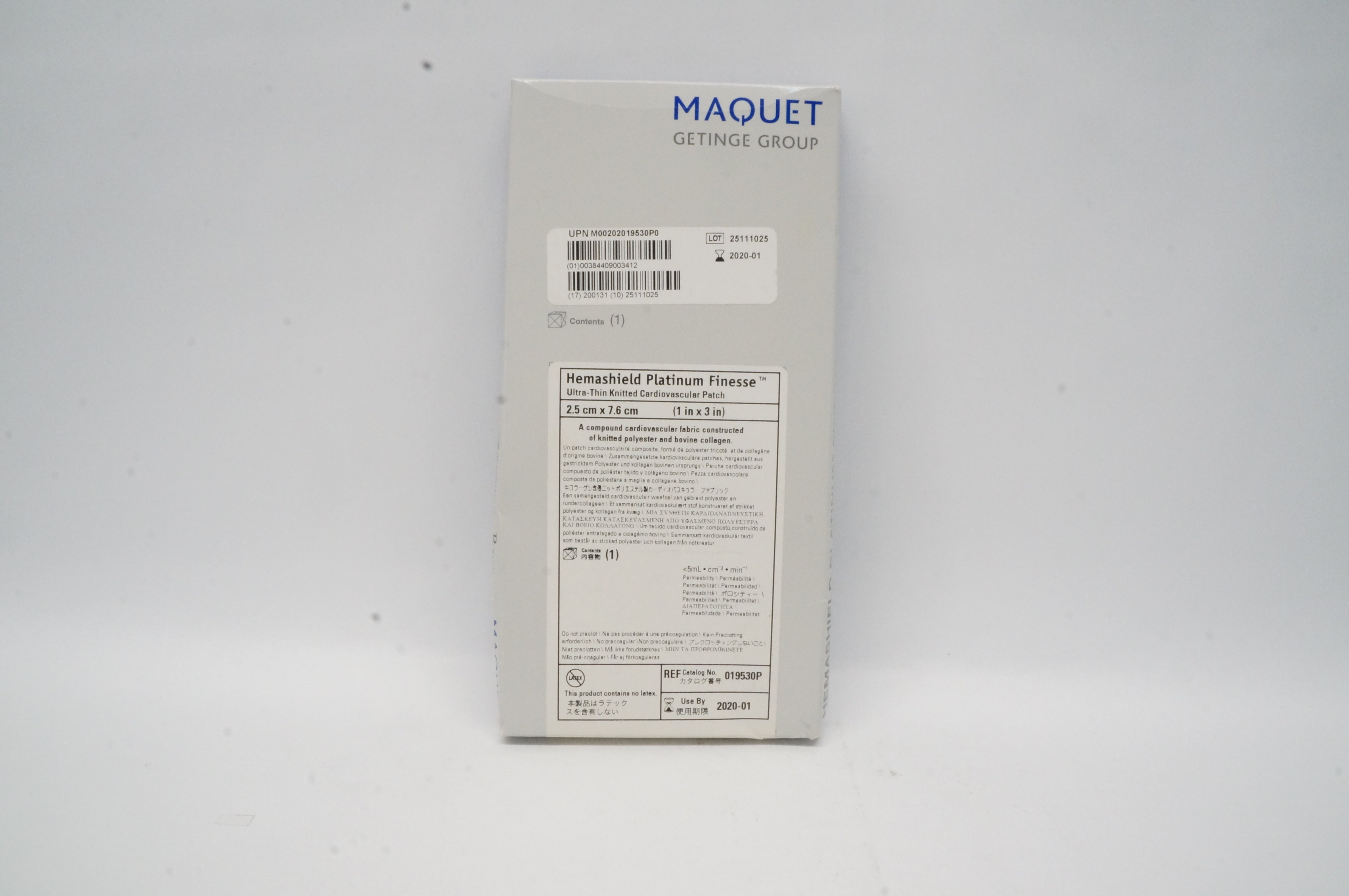 Maquet 019530P Hemashield Platinum Finesse 1inch x 3inch (x)