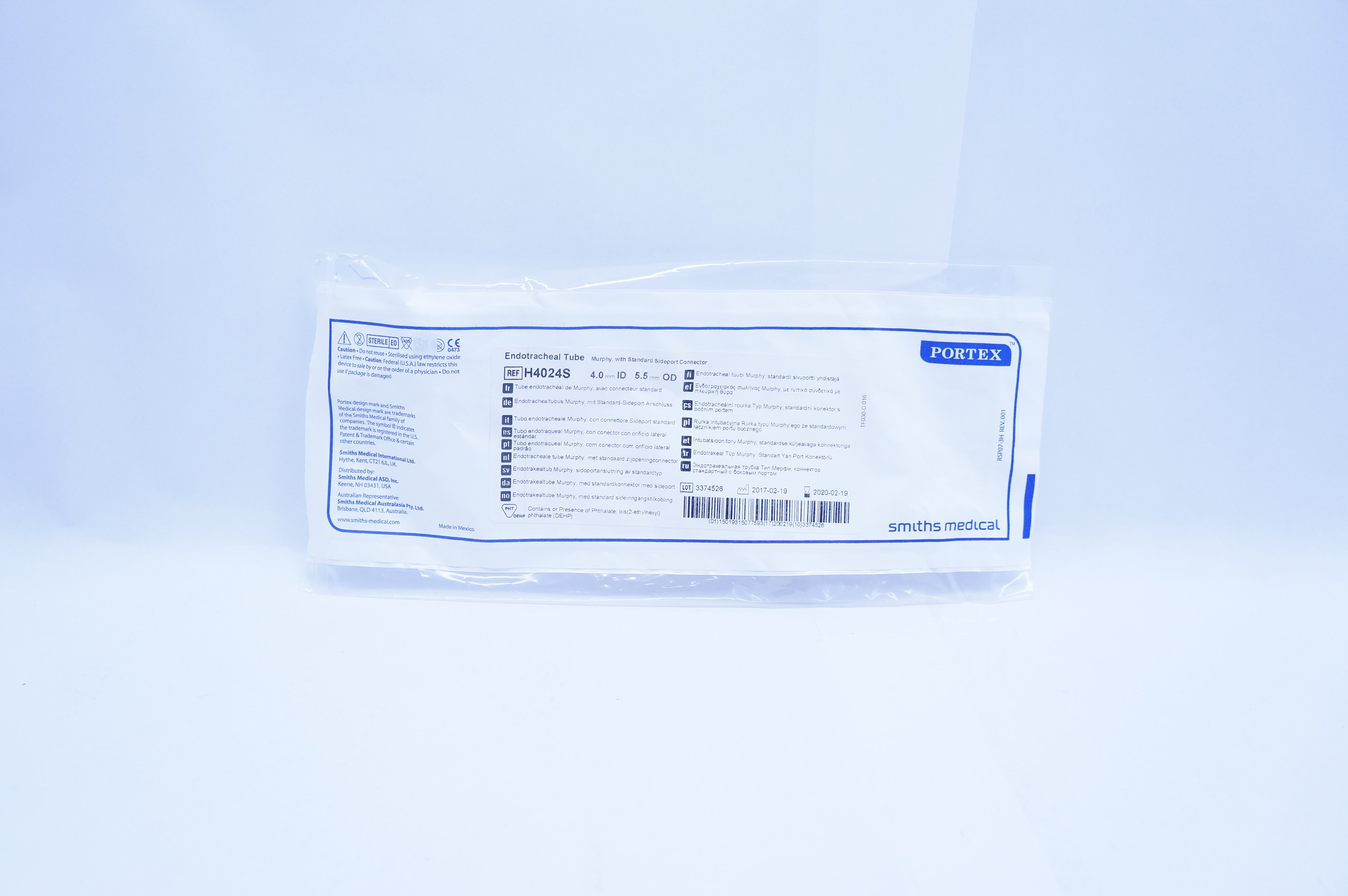 Smiths Medical H4024S Endotracheal Tube Murphy 4.0 x 5.5mm (x)