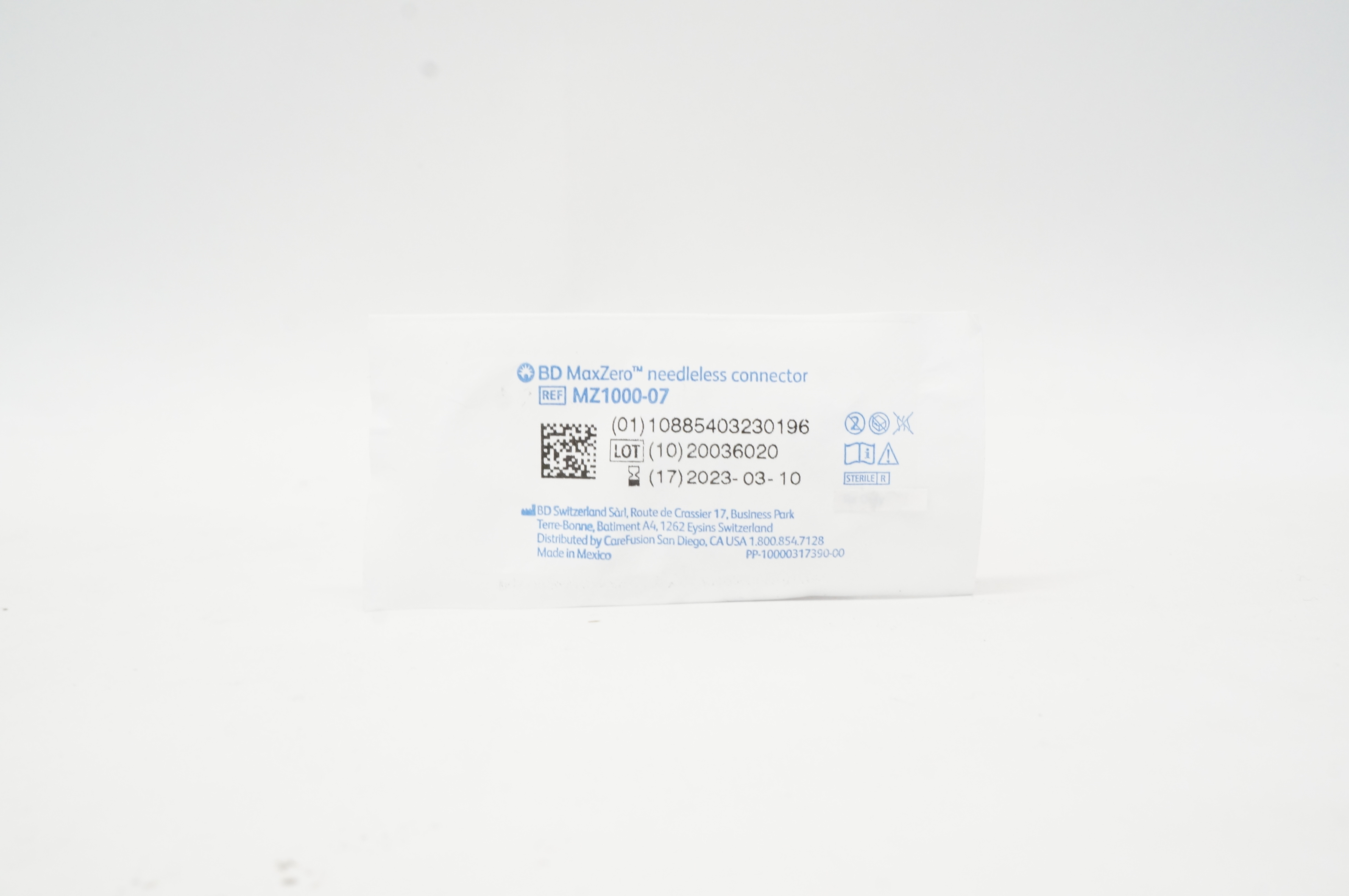 BD MZ1000-07 MaxZero Ndleless Connector