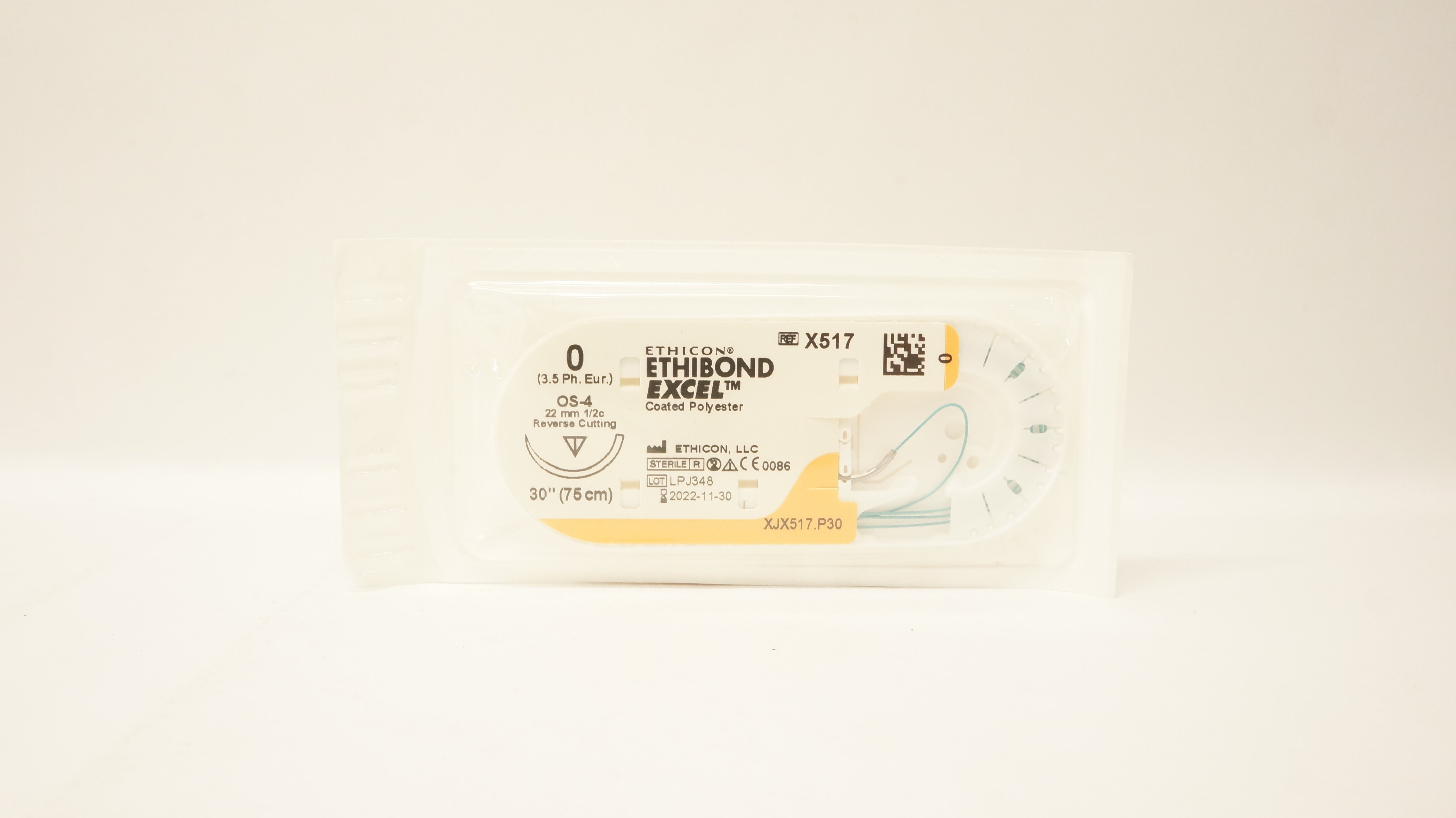 Ethicon X517 0 ETHIBOND EXCEL, OS-4, 22mm 1/2c Reverse Cutting, 30inch (x)
