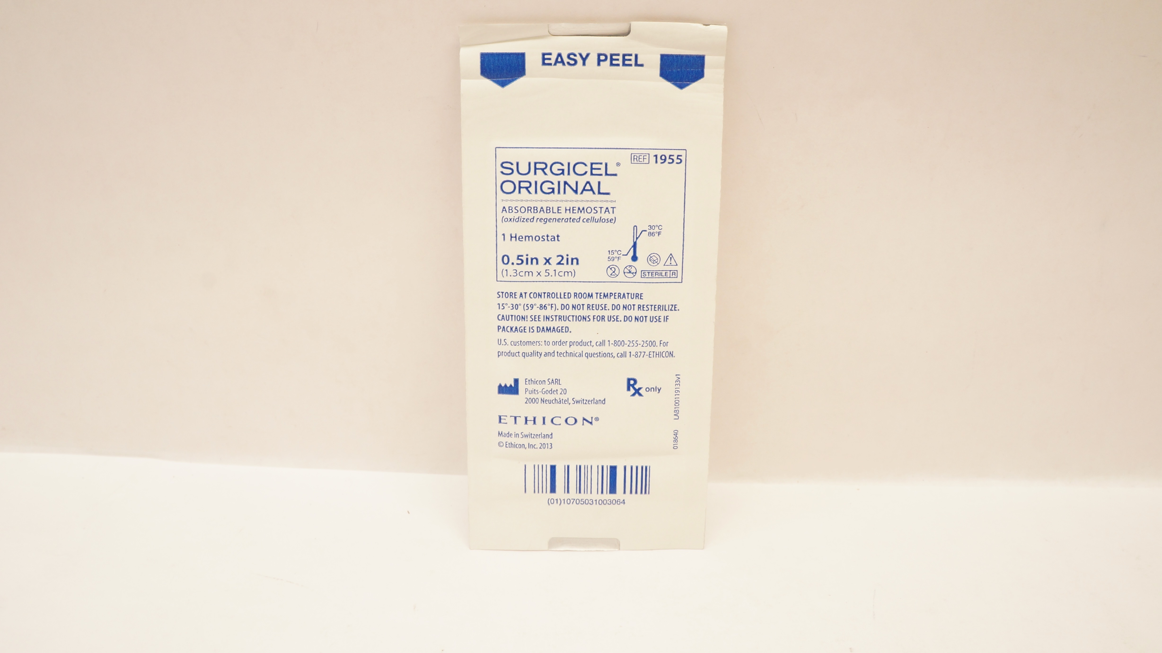 Ethicon 1955 SURGICEL ORIGINAL Absorbable Hemostat 0.5inch x 2inch (x)