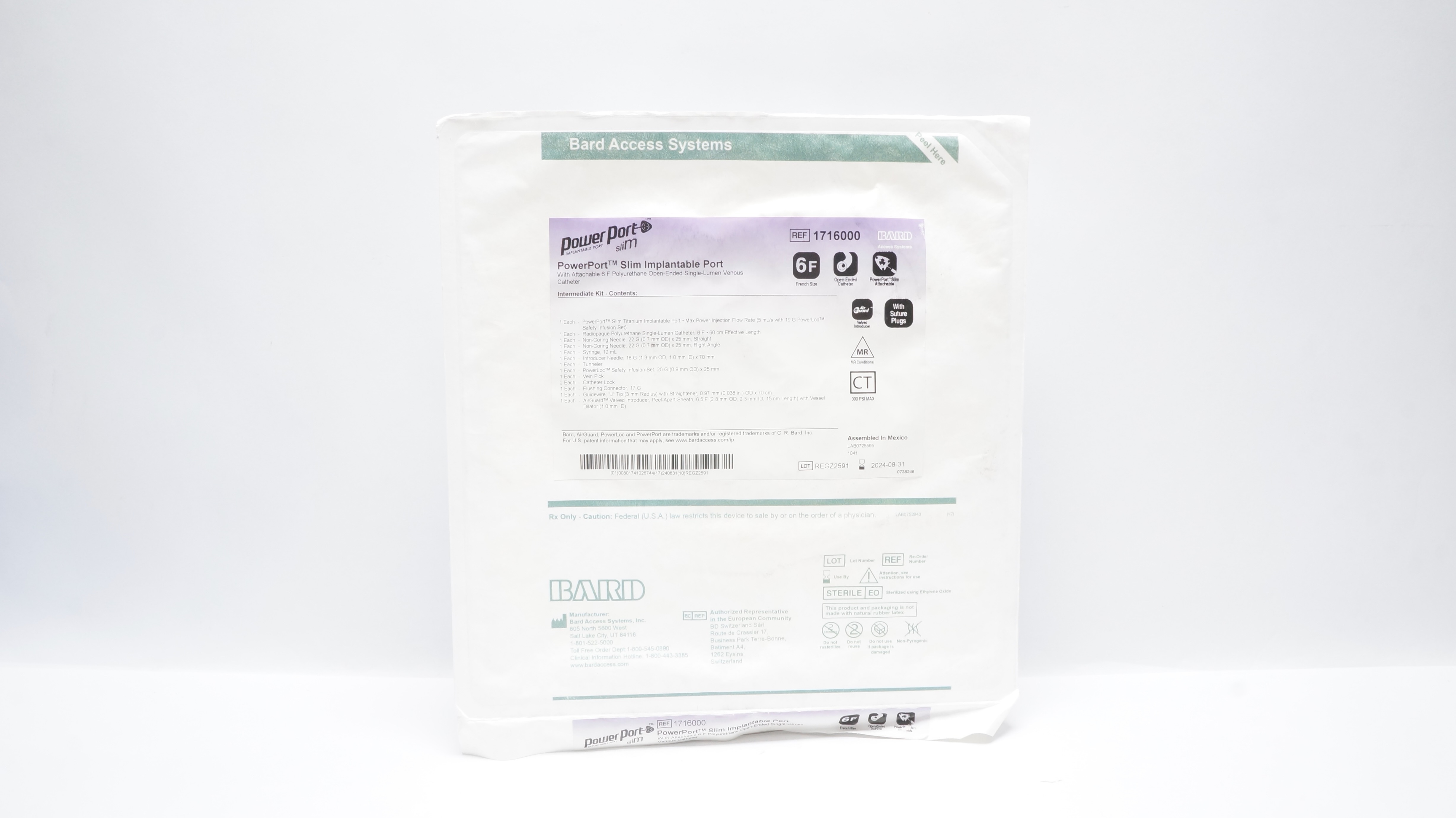 Bard 1716000 PowerPort Slim Implantable Port 6F (x)