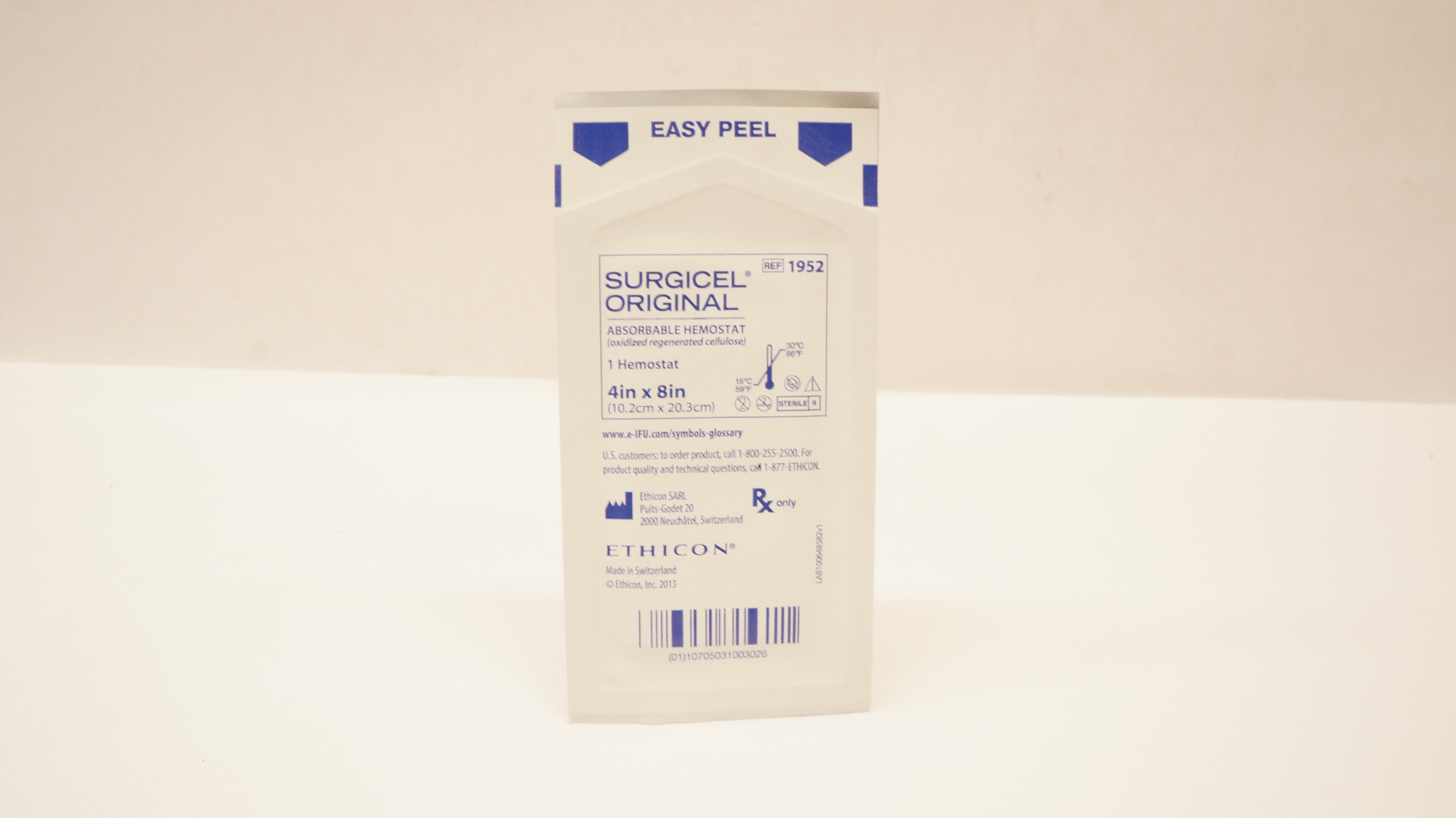 Ethicon 1952 Surgicel Original Absorbable Hemostat 4inch x 8inch