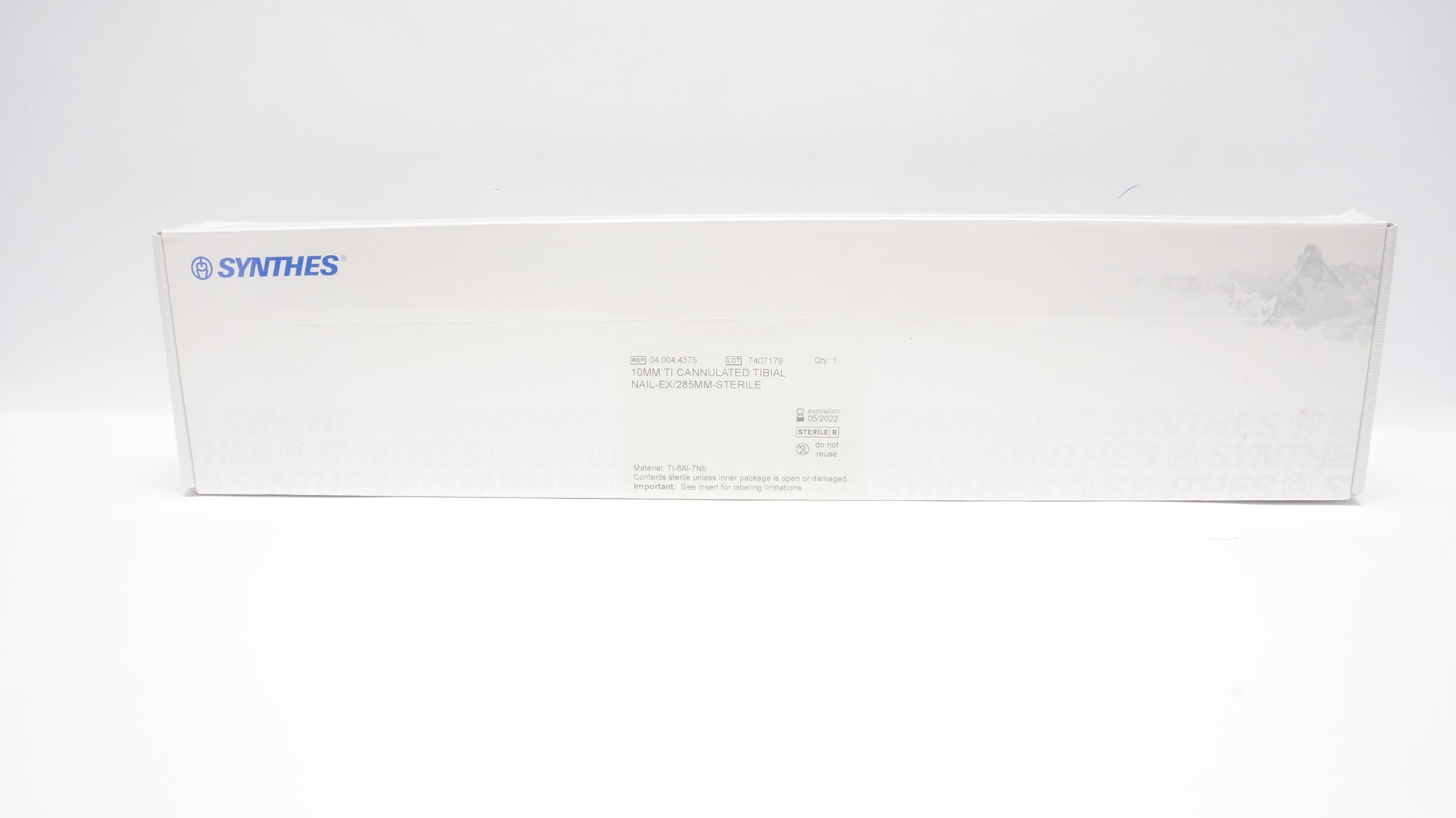 Synthes 04.004.437S 10mm TI CANNULATED TIBIAL NAIL-EX/285mm-Sterile (x)