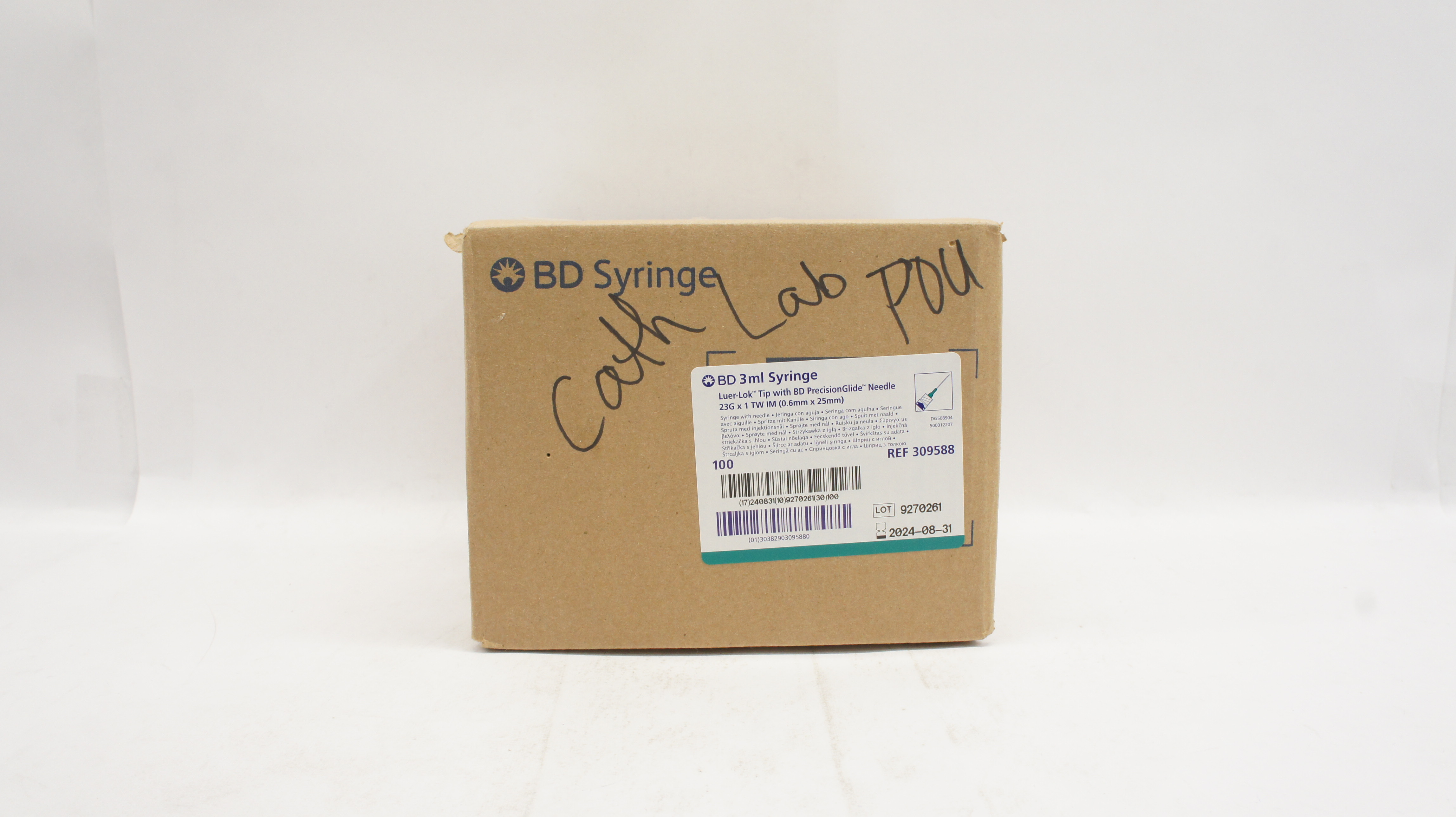 BD 309588 3ml Syringe Luer-Lok Tip,PrecisionGlide Ndle 23G x 1 TW - Box of 100