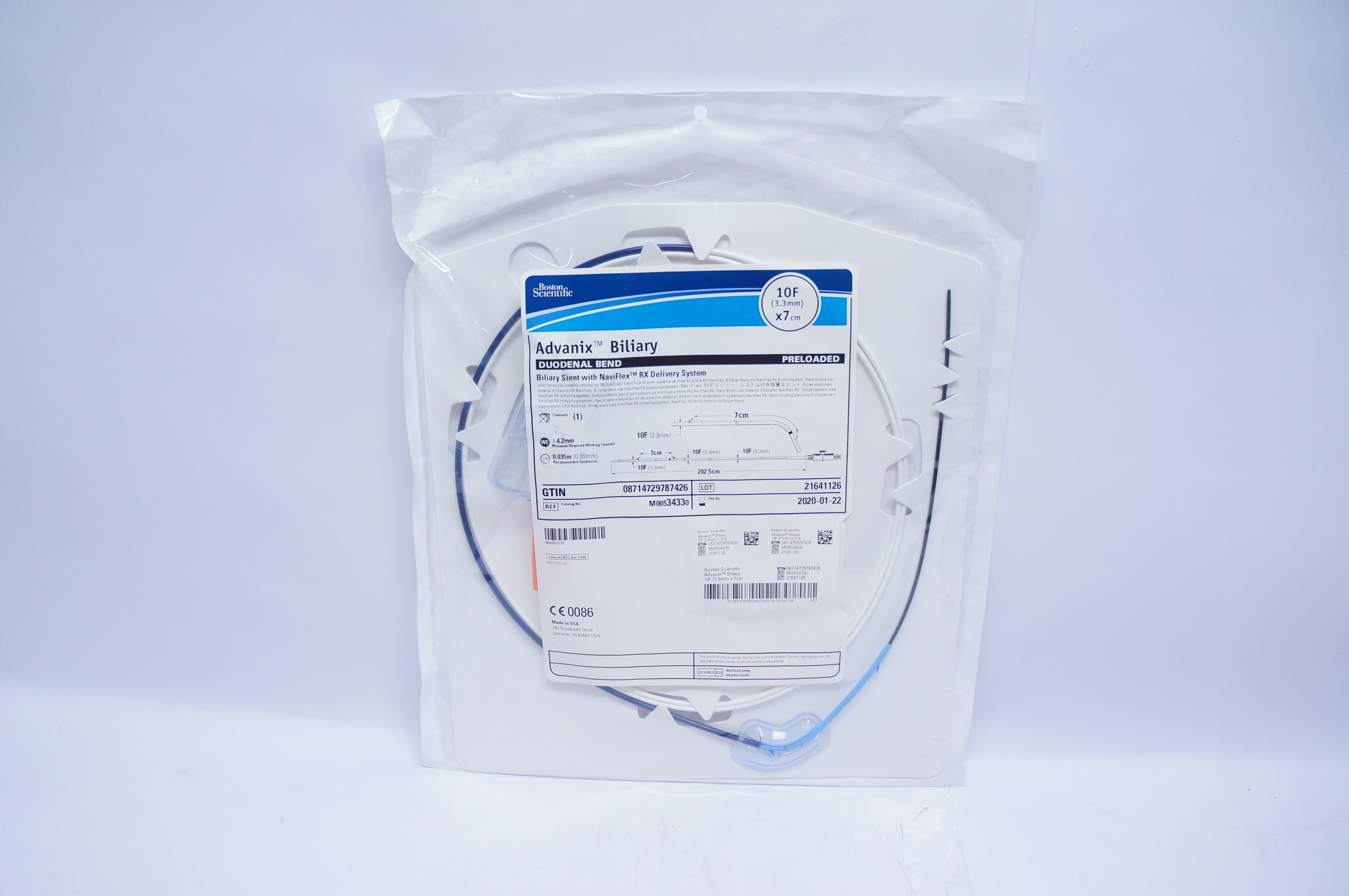 Boston Scientific M00534330 Advanix Biliary Stnt Duodenal Bend 10F x 7cm (x)