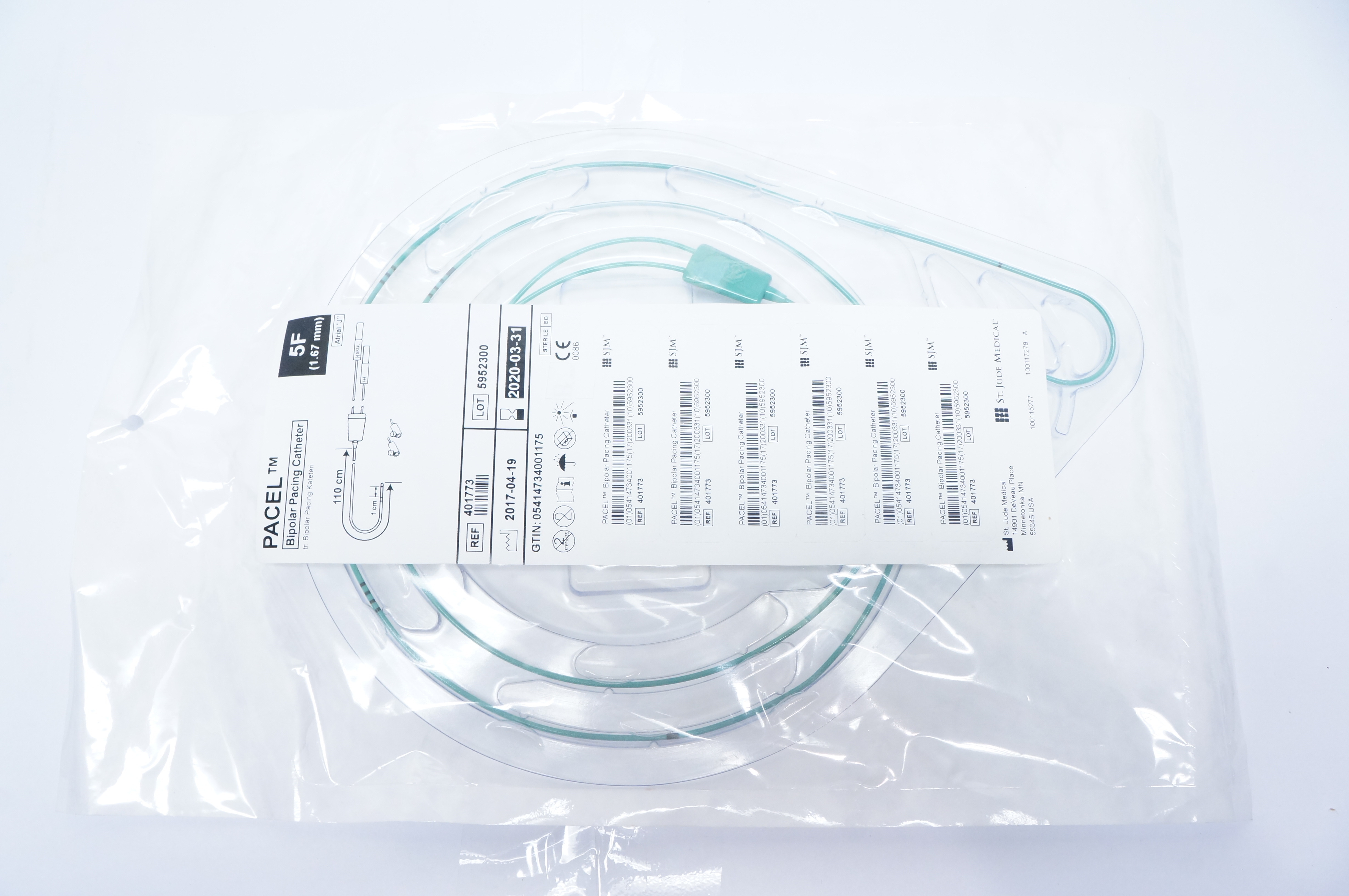 St. Jude Medical 401773 PACEL Bipolar Pacing Cath. 5F x 110cm (x)