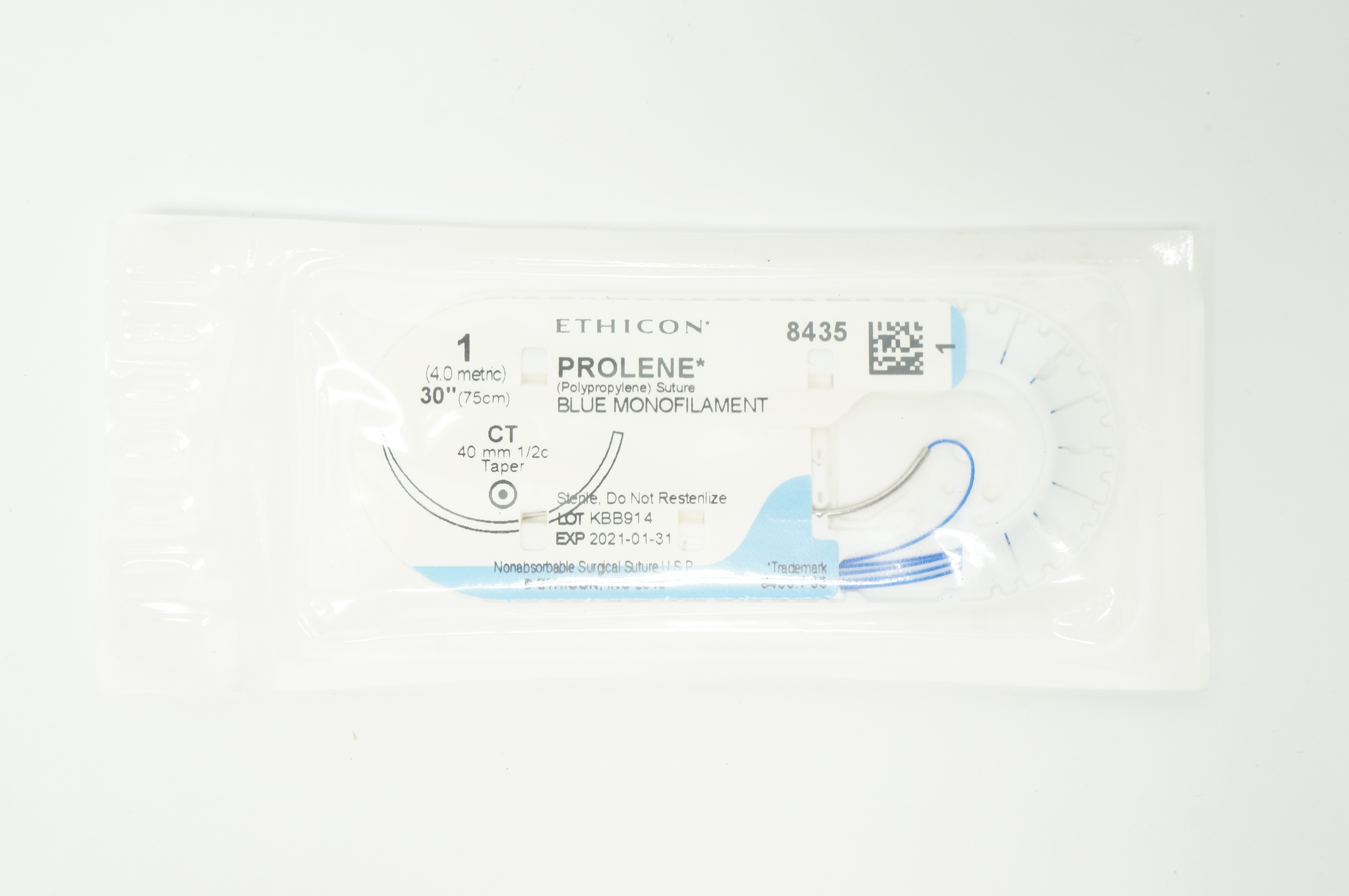 Ethicon 8435 1 PROLENE, CT, 40mm 1/2c Taper, 30 inch (x)
