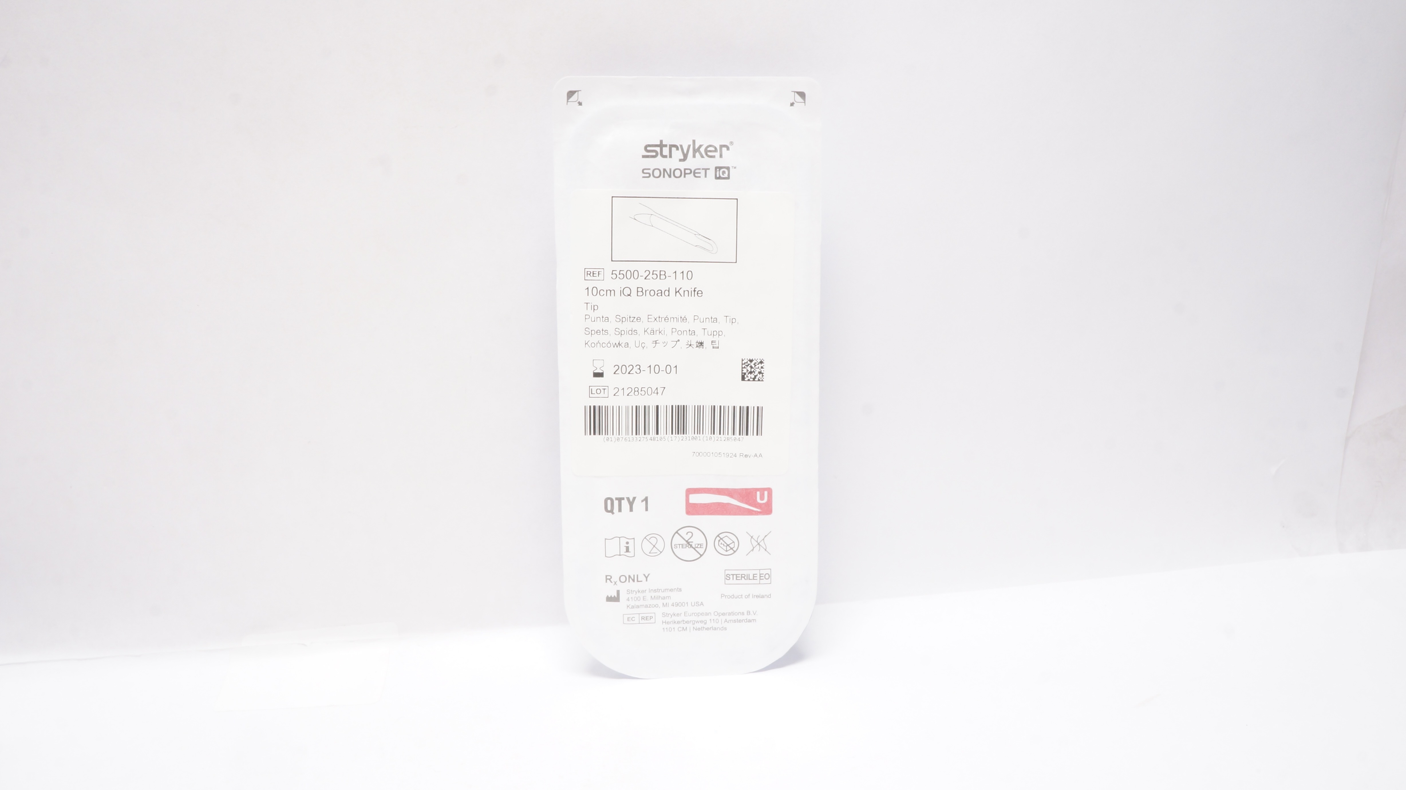 Stryker 5500-25B-110 Sonopet 10cm iQ Broad Knife Tip (x)