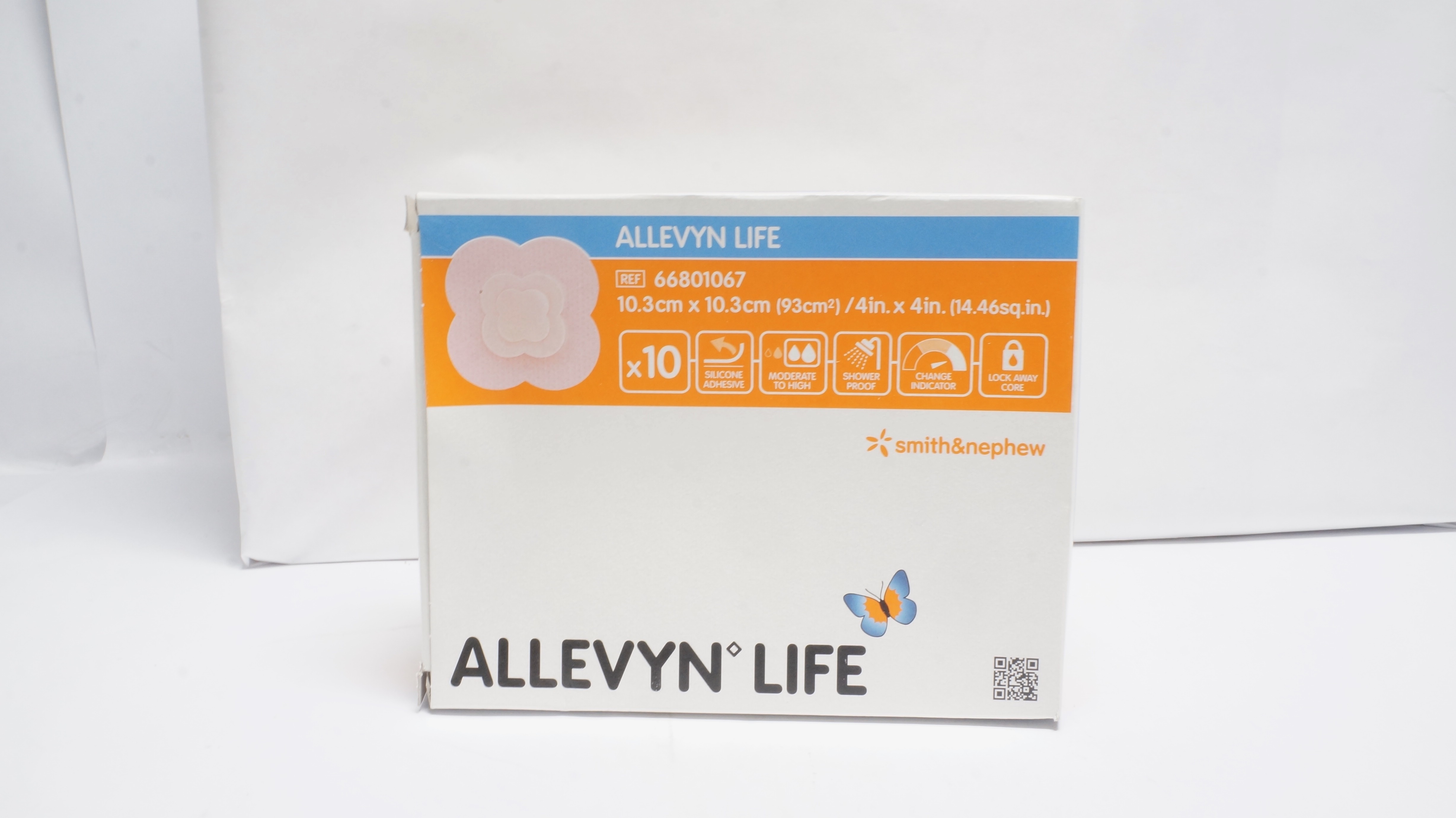 Smith&Nephew 66801067 ALLEVYN Life Silicone Adhesive 4 x 4 inch - Box of 10 (X)