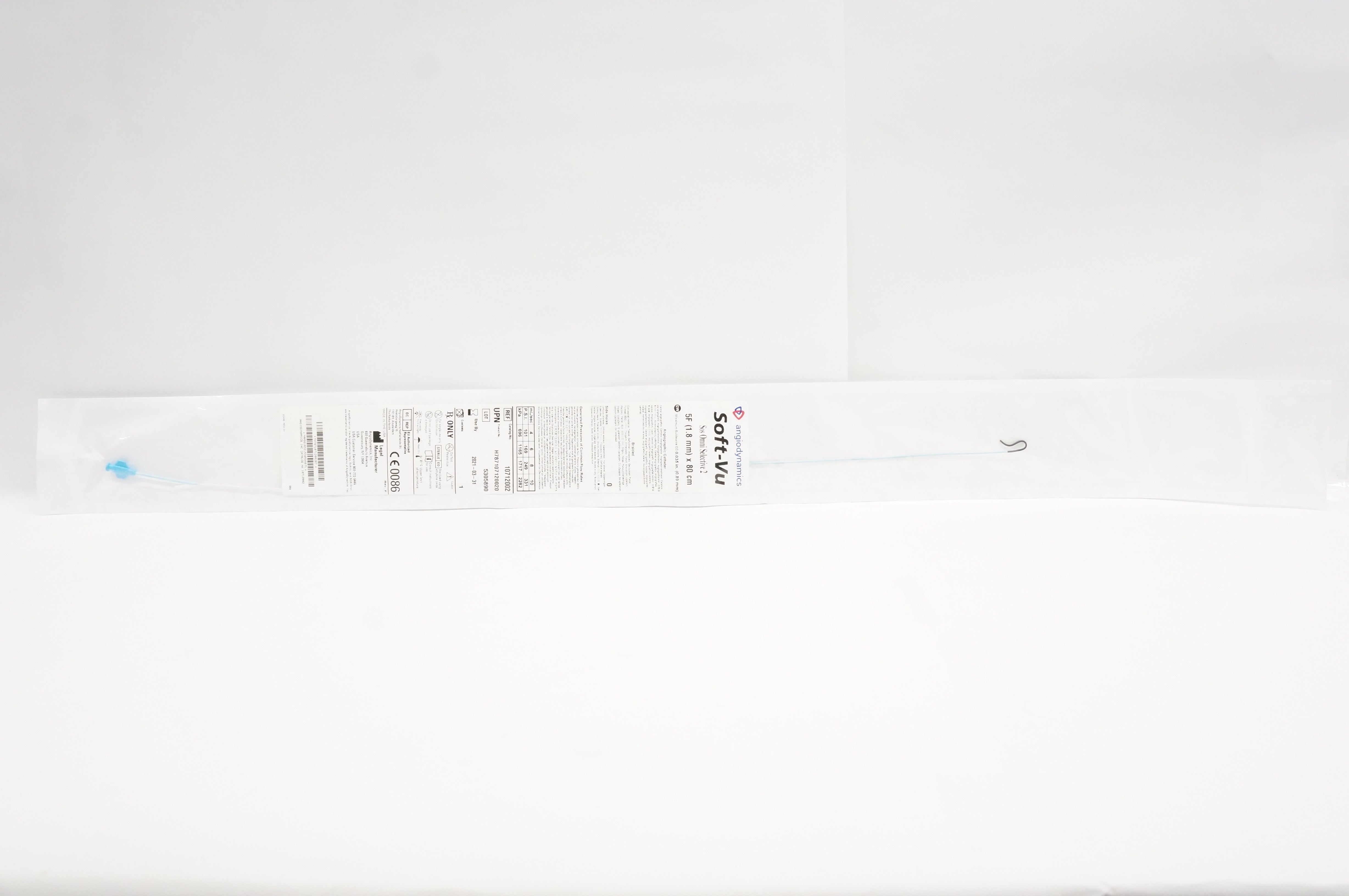 AngioDynamics 10712002 Soft-Vu Angiographic Cath. 5F x 80cm (x)