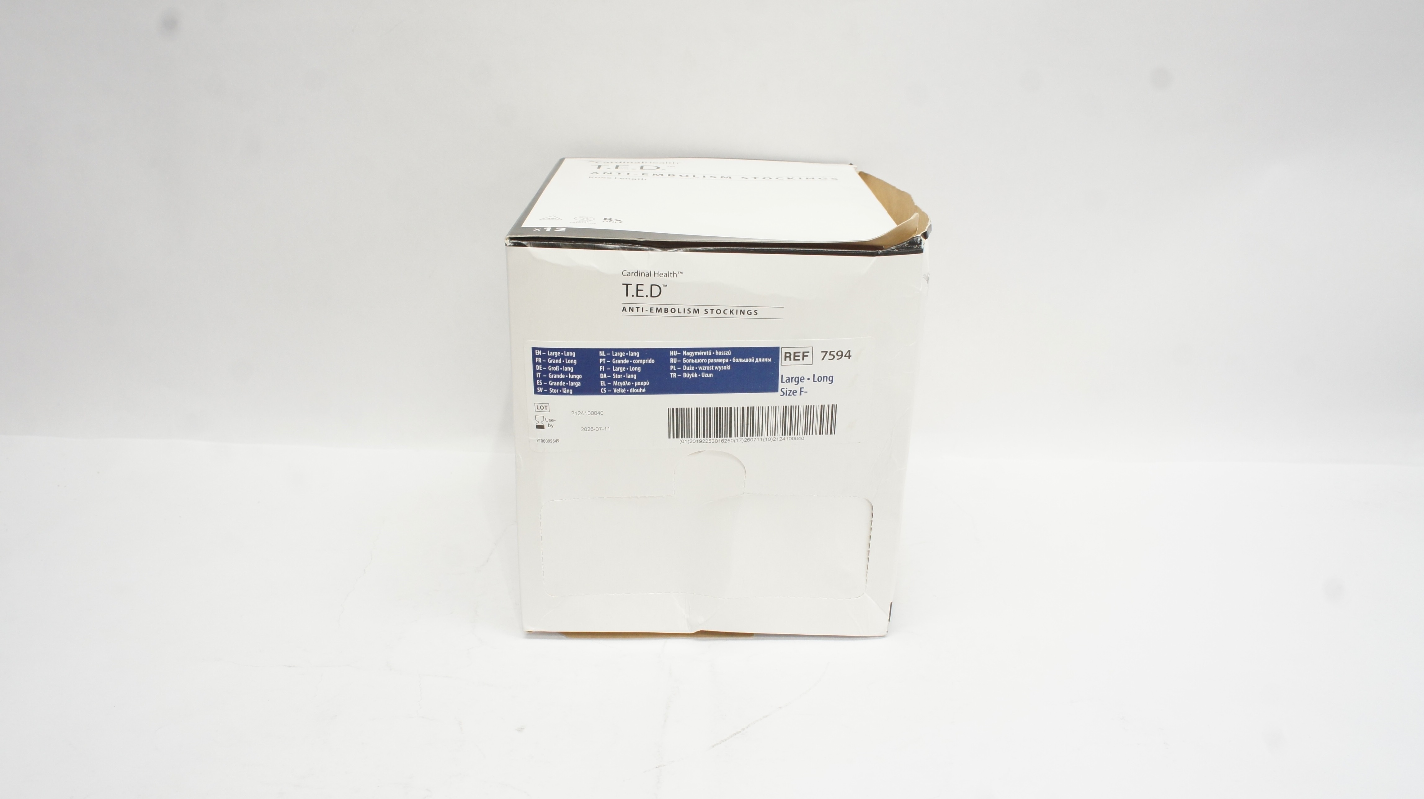 Cardinal Health 7594 T.E.D. Anti-Embolism Stockings Knee Large Long F -Box of 12