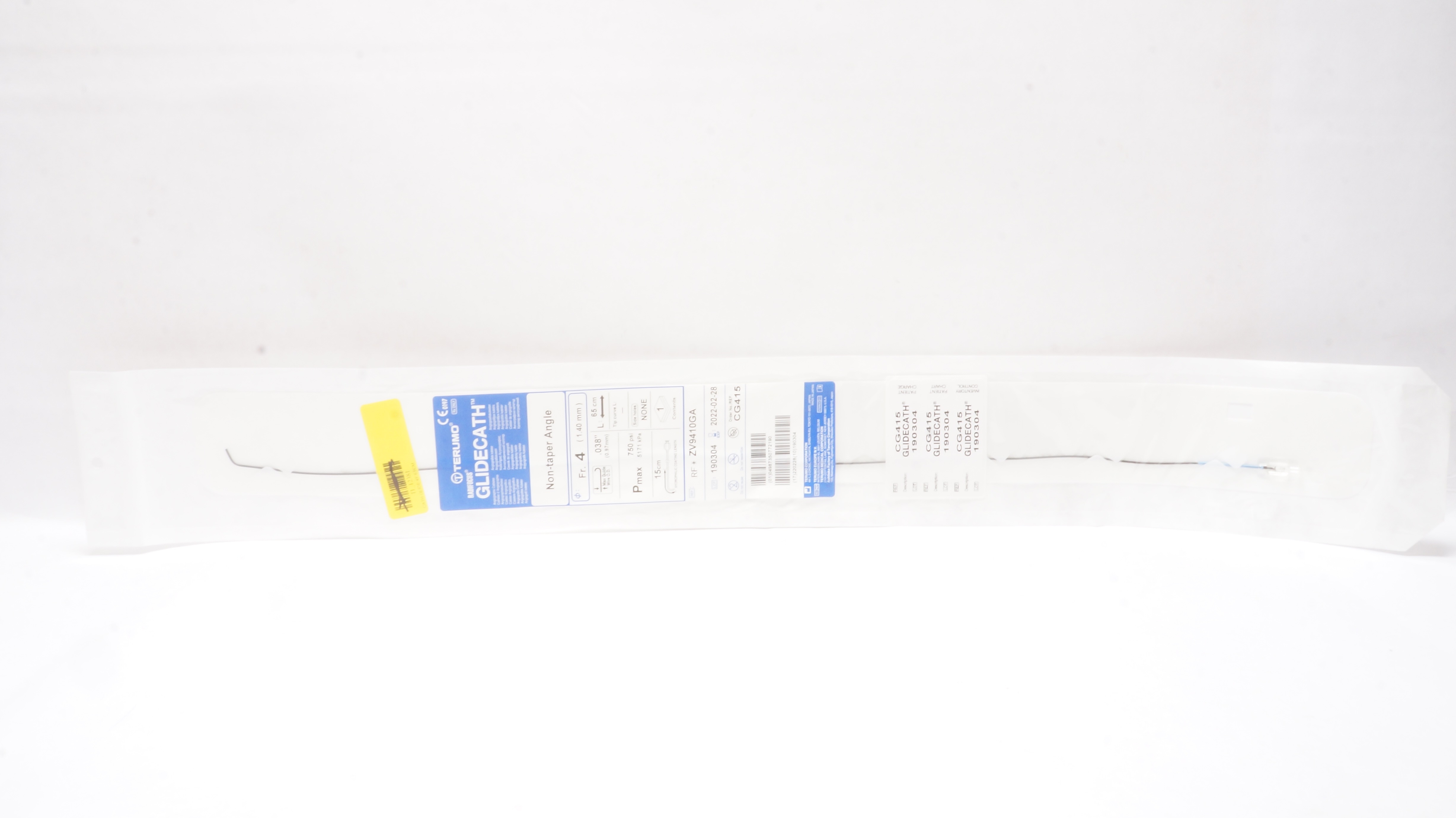 Terumo ZV9410GA Radifocus Glidecath Angiographic Cath. 4Fr. x 65cm x .038inch(x)
