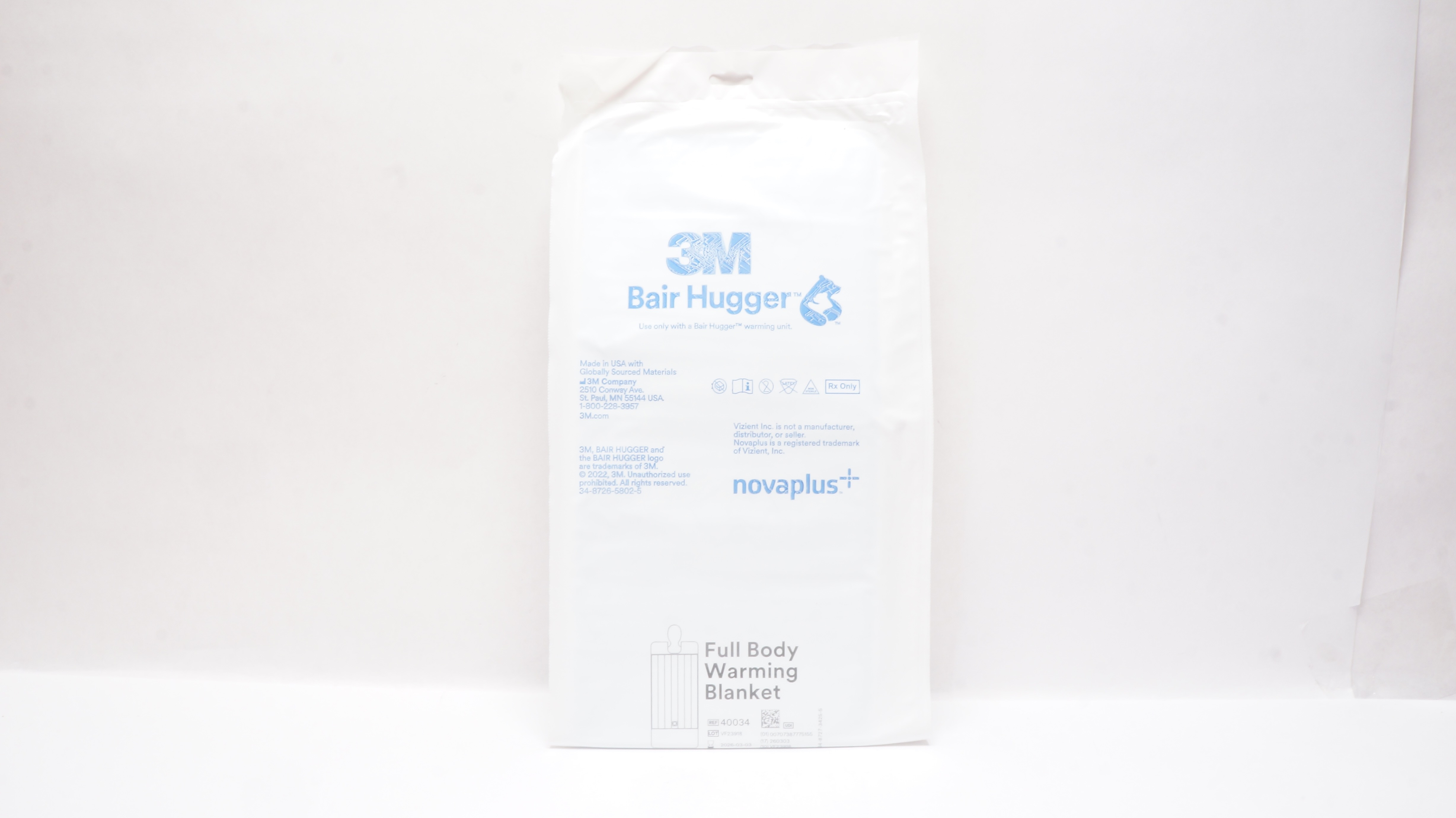 3M 40034 Bair Hugger Novaplus Disposable Forced-Air Full Body Warming Blanket
