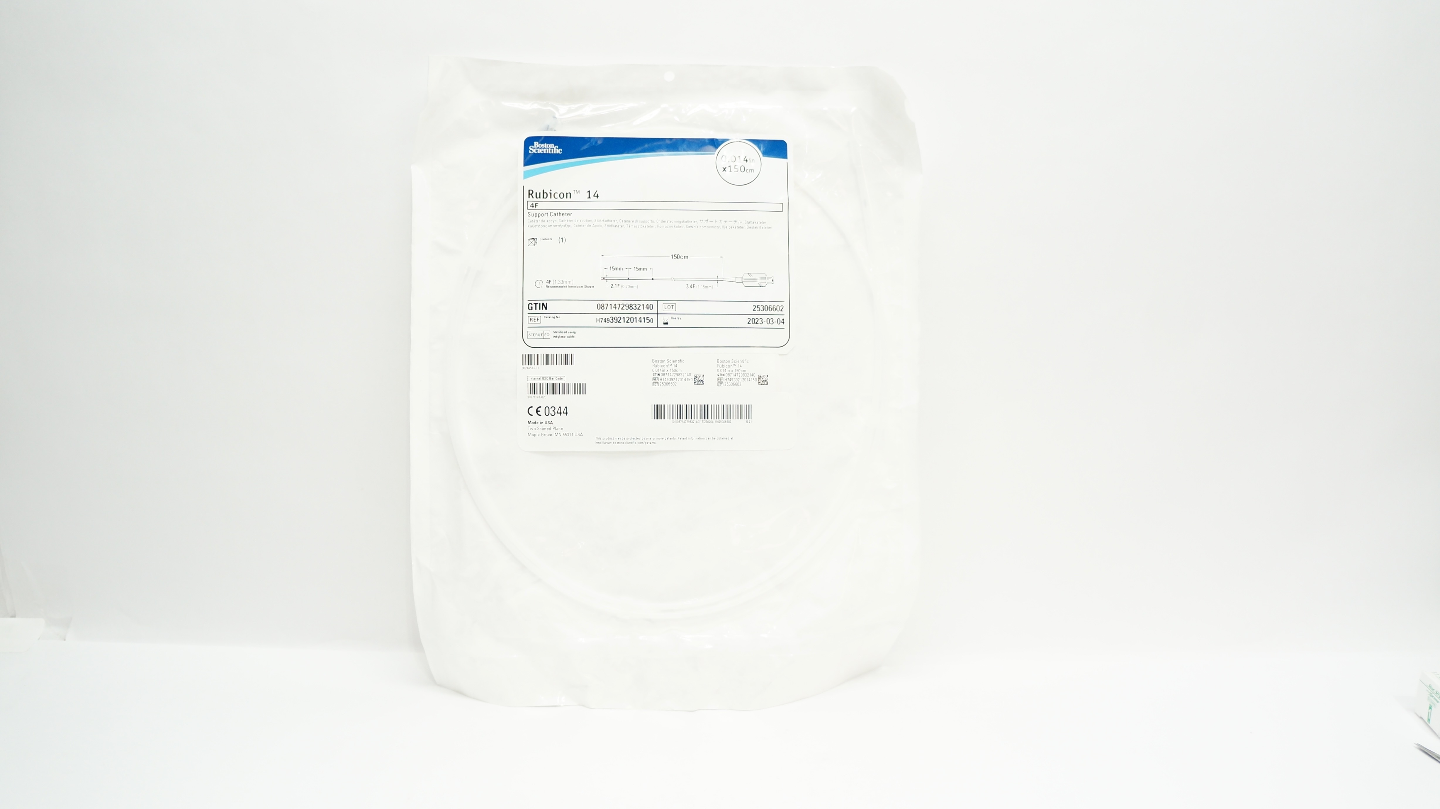 Boston Scientific H74939212014150 Rubicon 14 Support Cath. 0.014inch x 150cm (x)