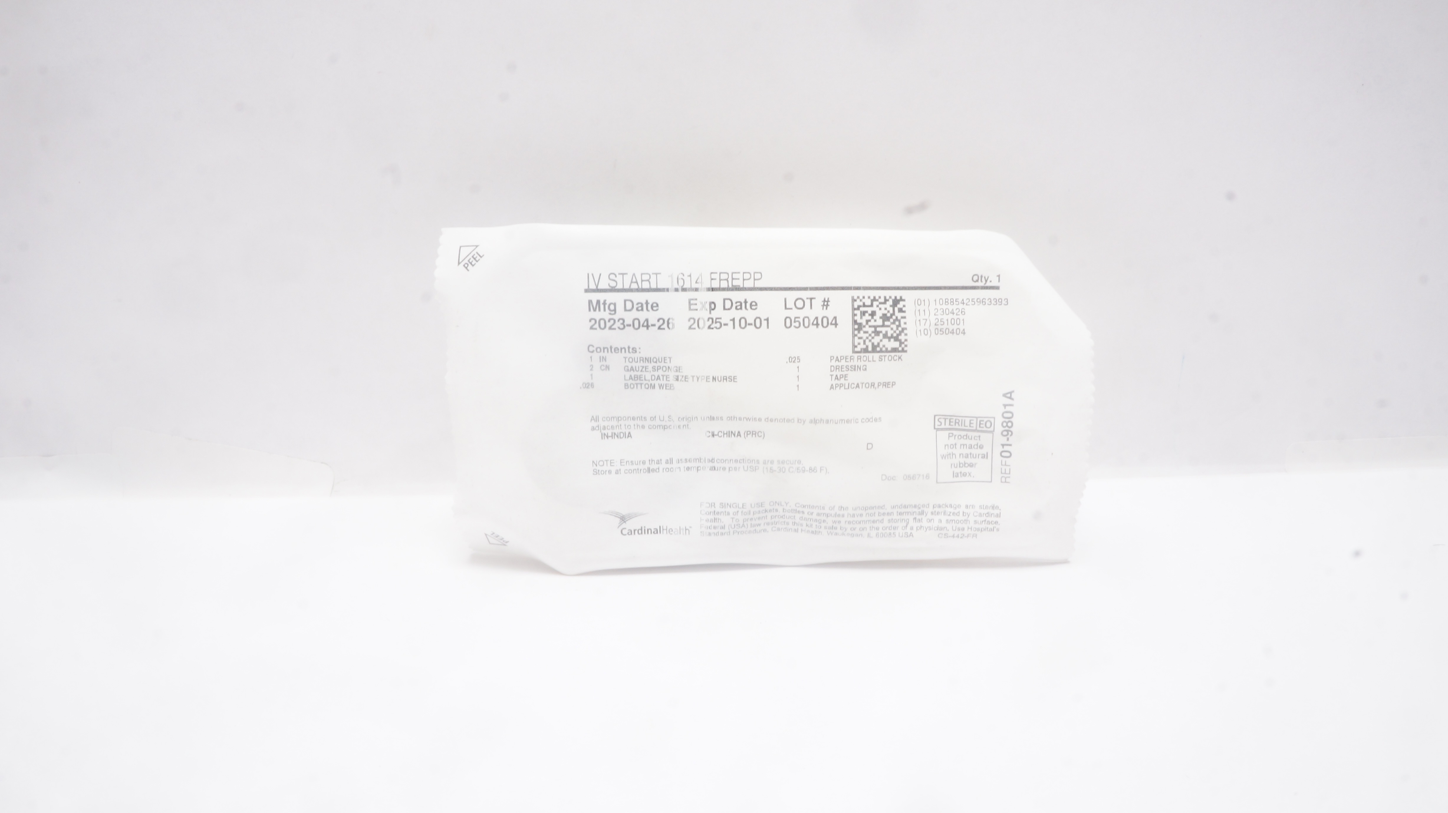 Cardinal Health 01-9801A STRL IV Start 1614 FREPP Kit