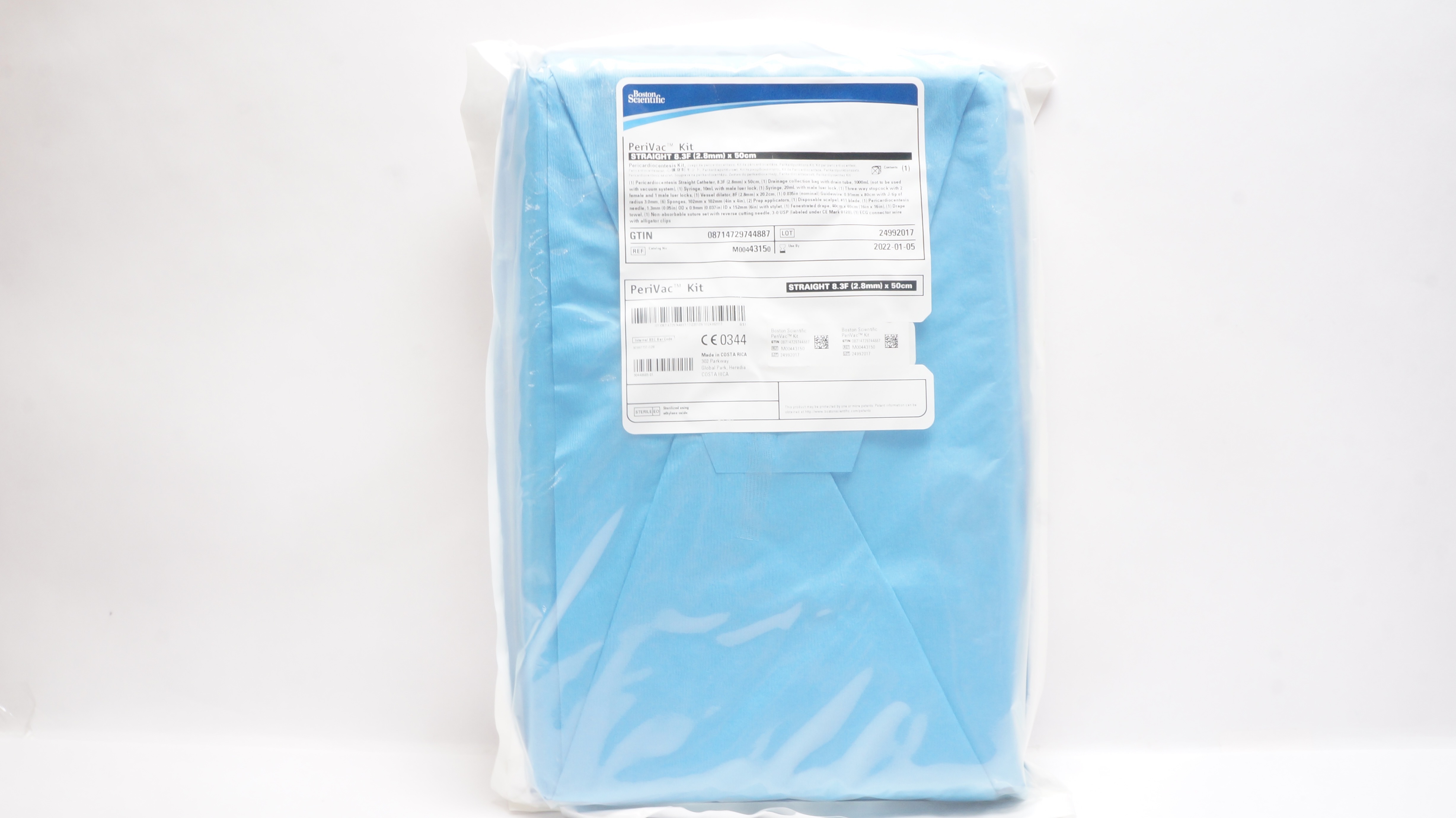 Boston Scientific M00443150 PeriVac Pericardiocentesis Kit 8.3F x 50cm (x)