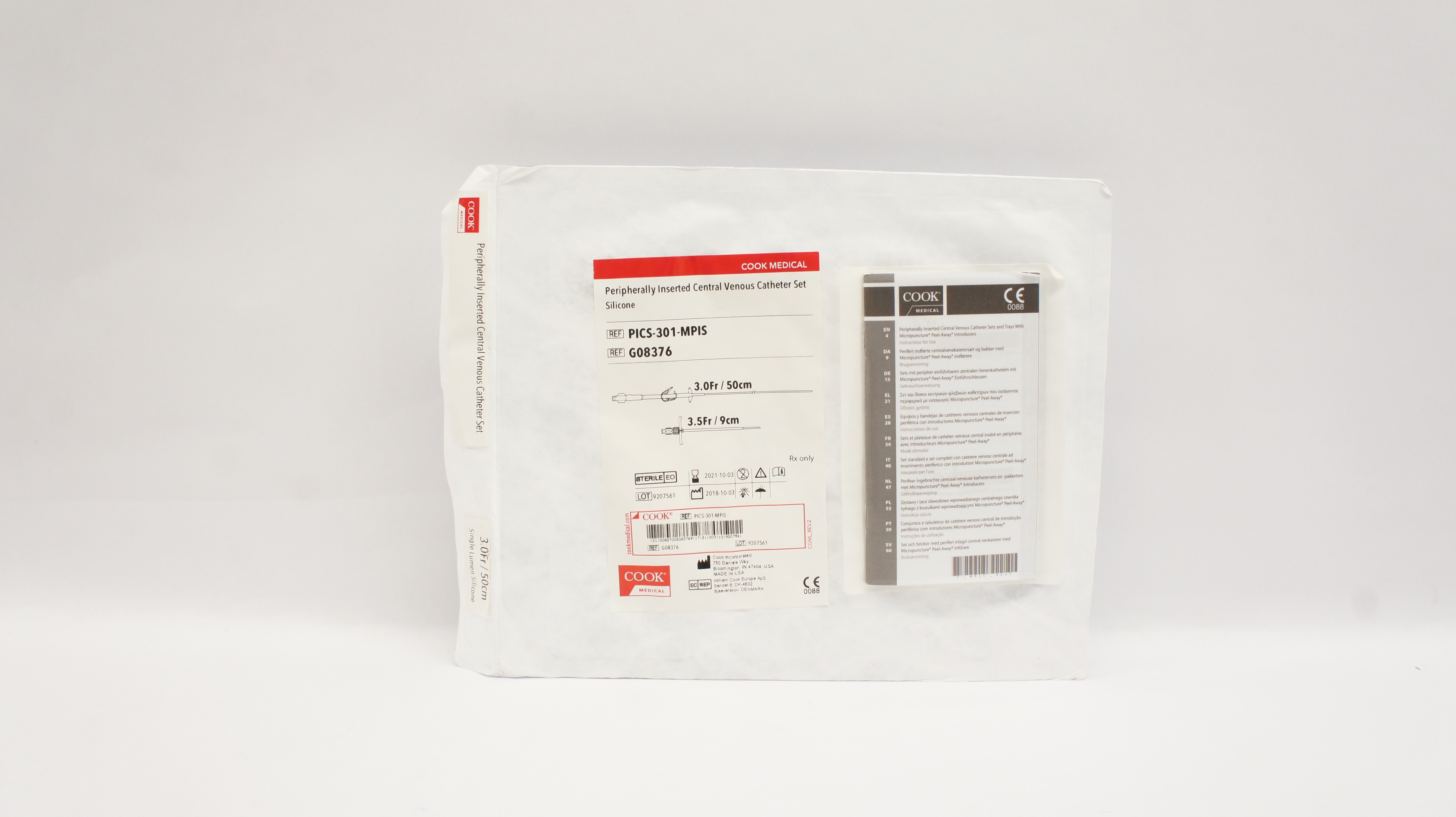 Cook Medical G08376 Peripherally Inserted Central Venous Cath. Set 3Fr x 50cm(x)