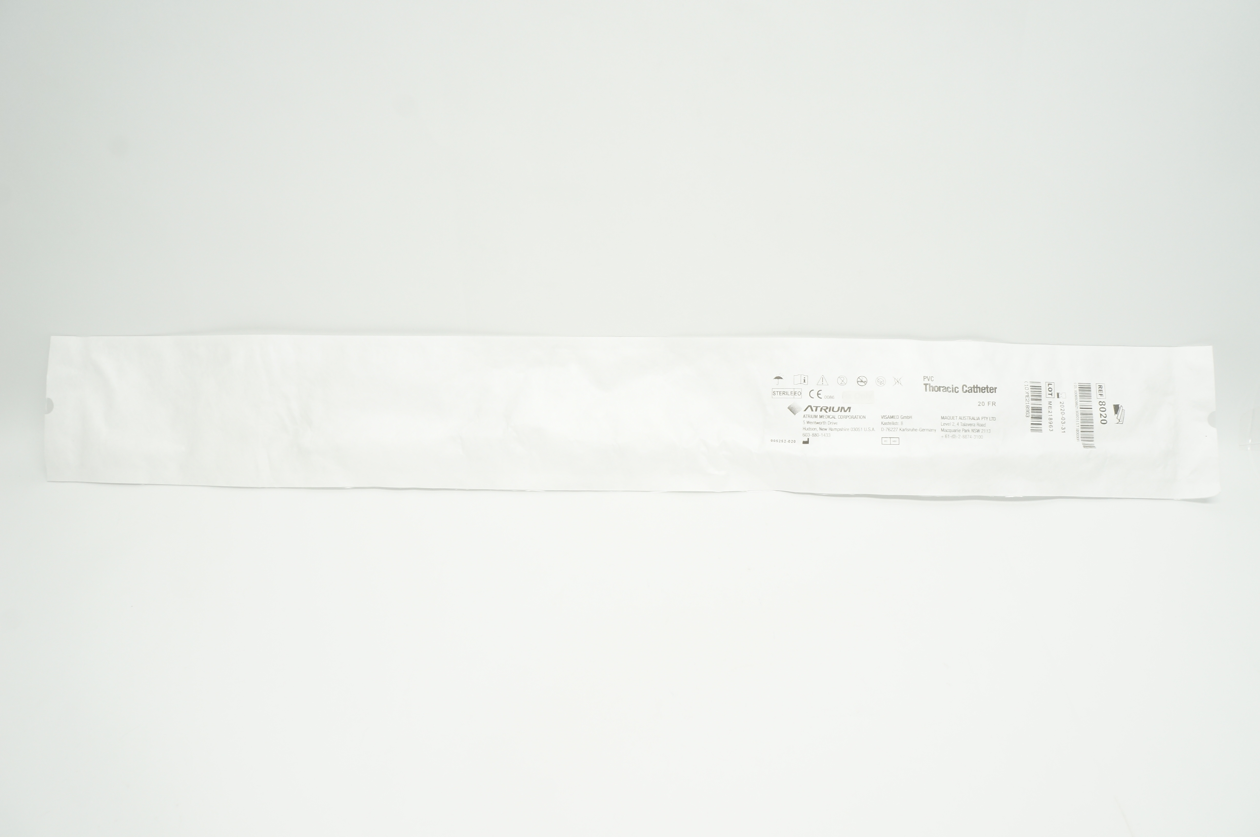 Atrium 8020 PVC Thoracic Cath. 20Fr. (x)
