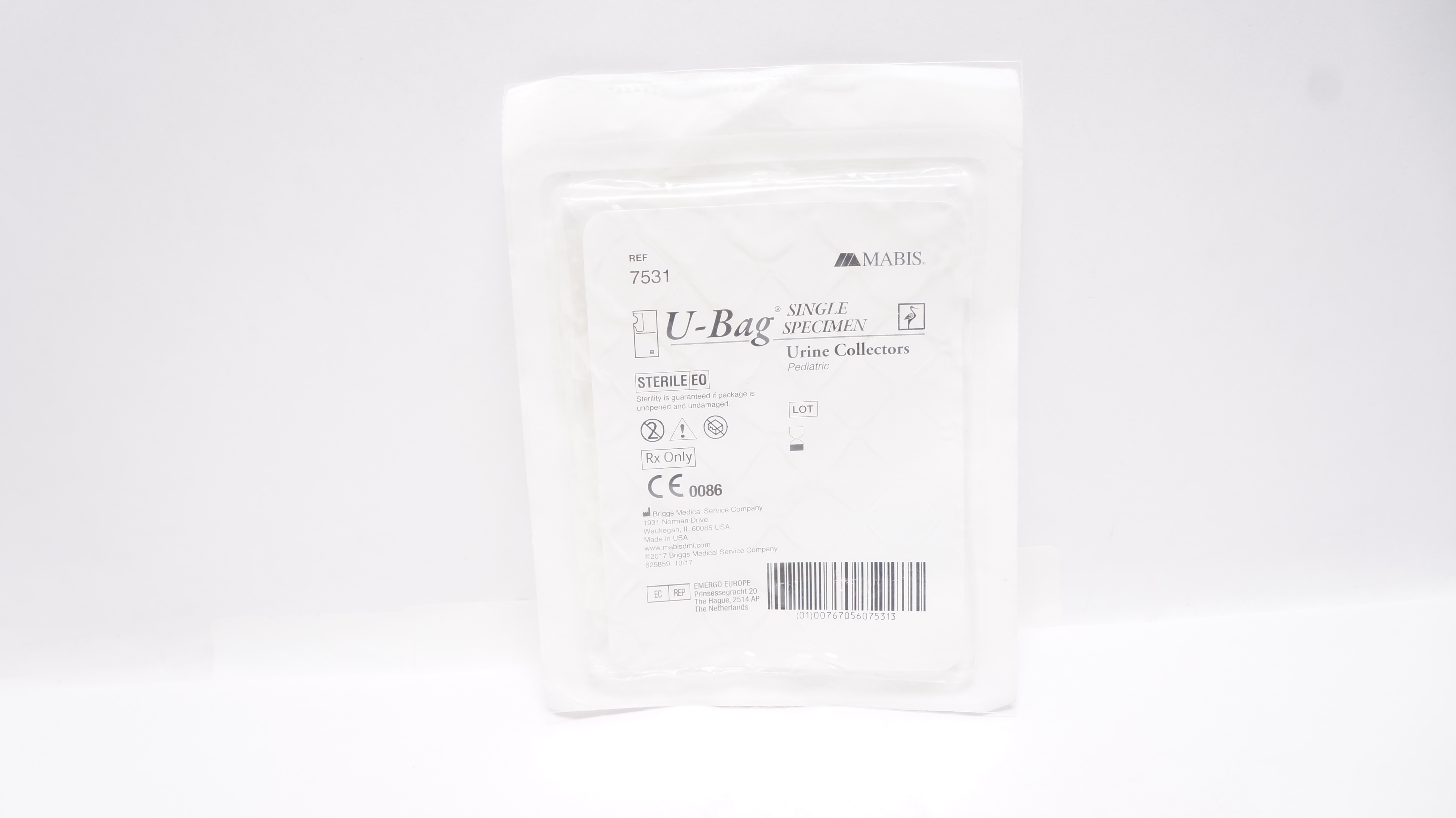 Briggs Medical 7531 Mabis U-Bag Single Specimen Pediatric Urine Collectors