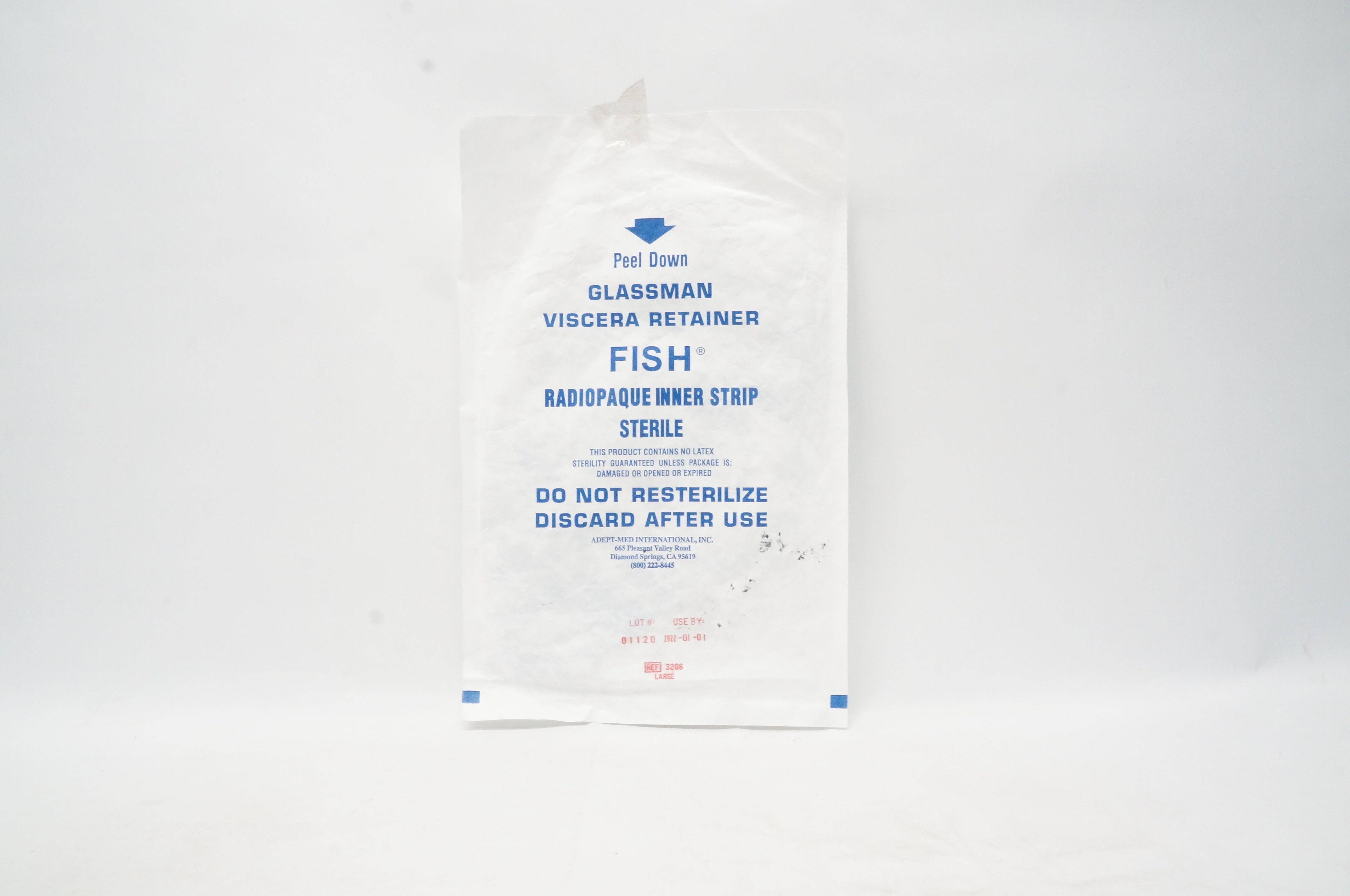 Adept-Med 3206 Glassman Viscera Retainer, Fish Radiopaque Inner Strip Large (x)